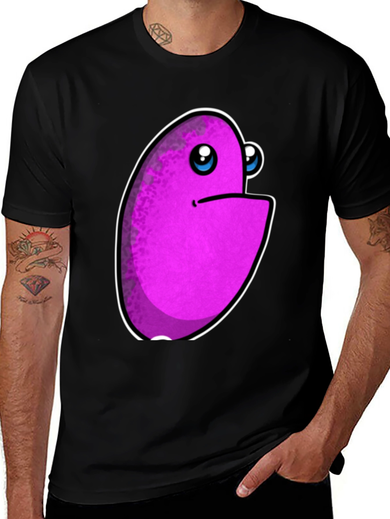 Variant 24 of Purple Monster Graphic Print Men's Black T-Shirt
