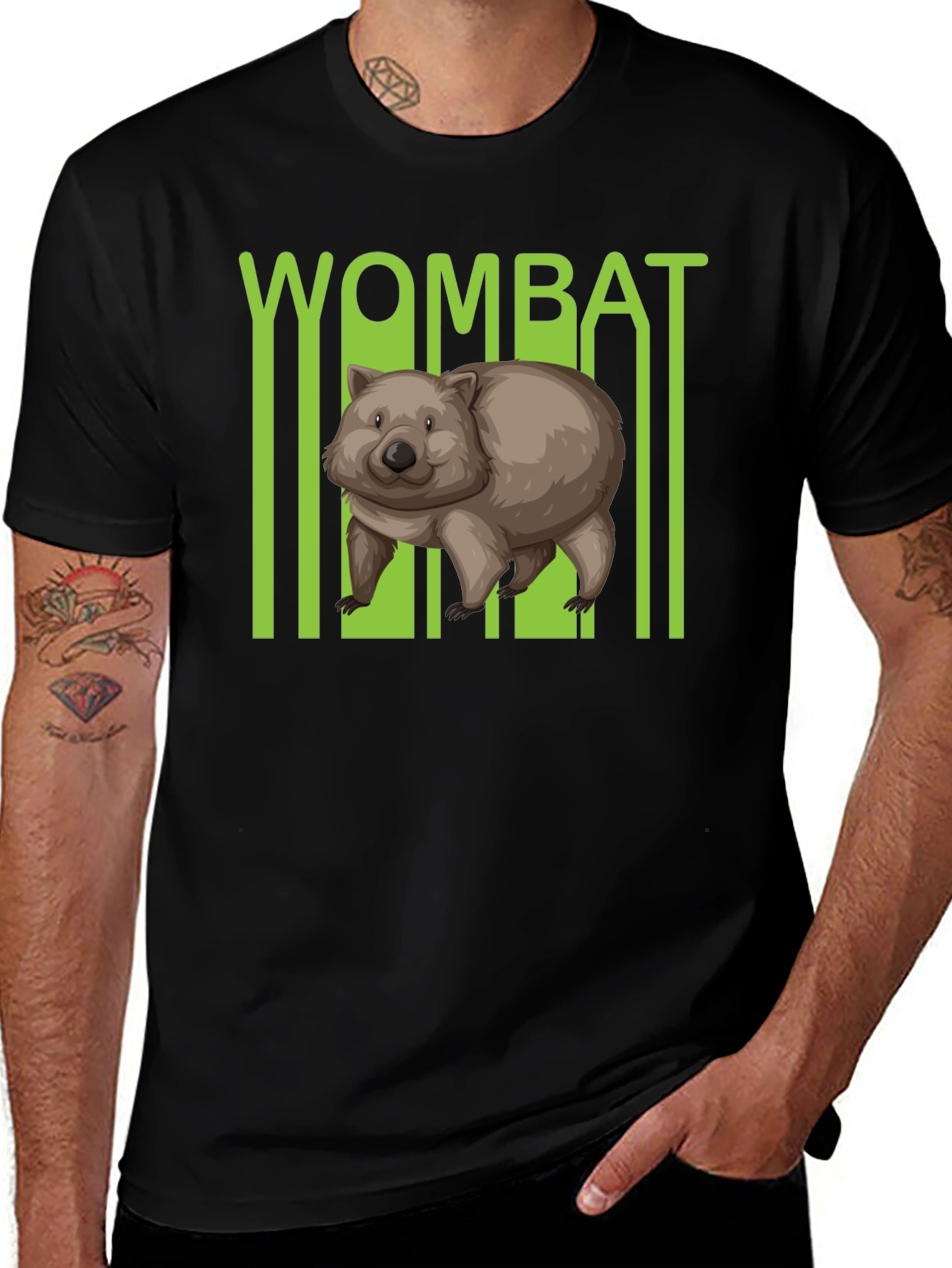 Variant 3 of Wombat Graphic T-Shirt - Black Cotton Tee