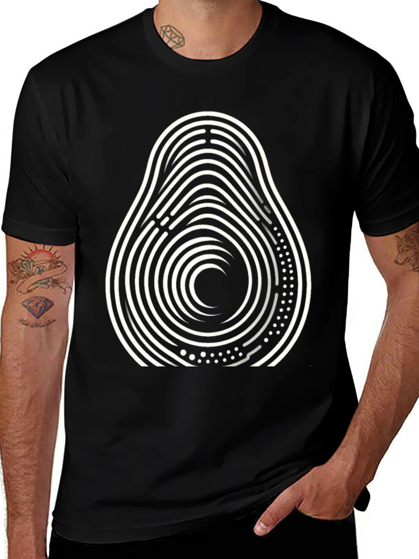 Variant 3 of Abstract Avocado Graphic Tee - Cool Black T-Shirt