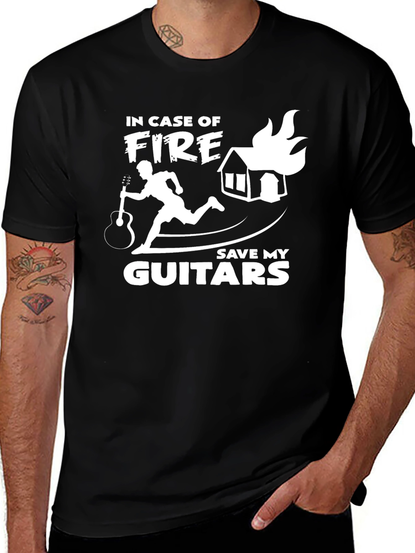 Variant 10 of In Case of Fire Save My Guitars T-Shirt
