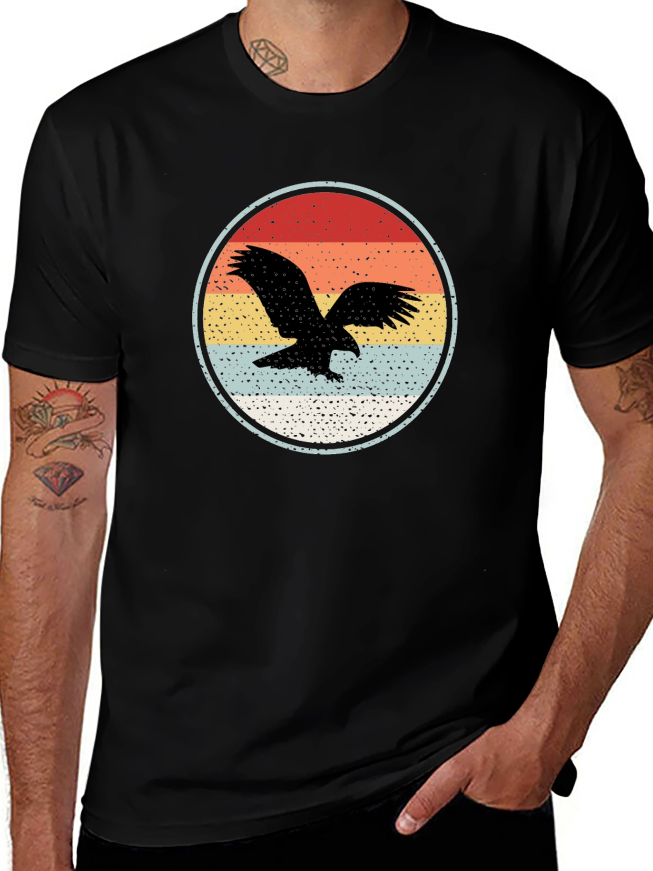 Variant 11 of Retro Eagle Graphic Tee - Vintage Style Comfort