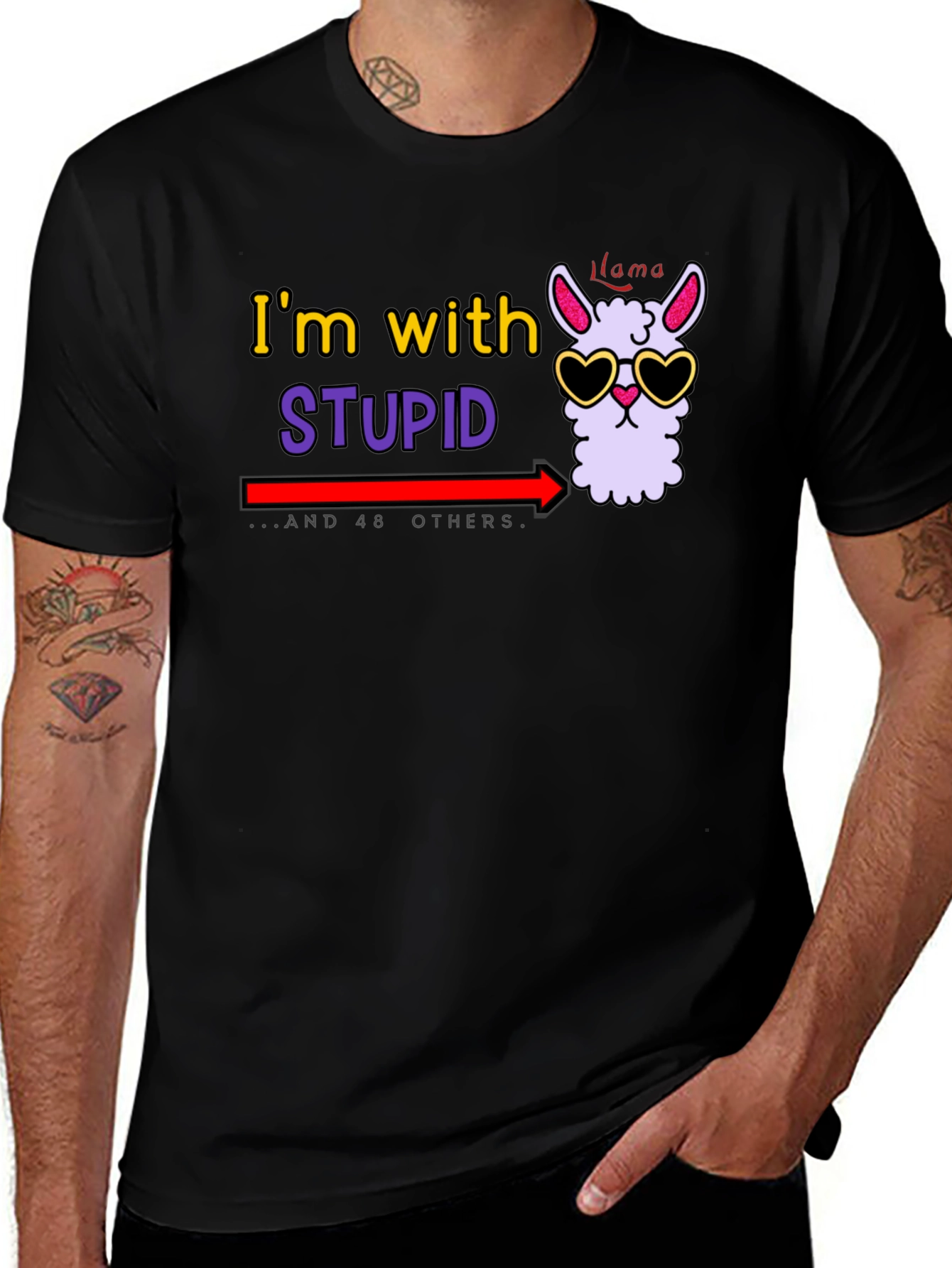 Variant 16 of I'm With Stupid Llama T-Shirt