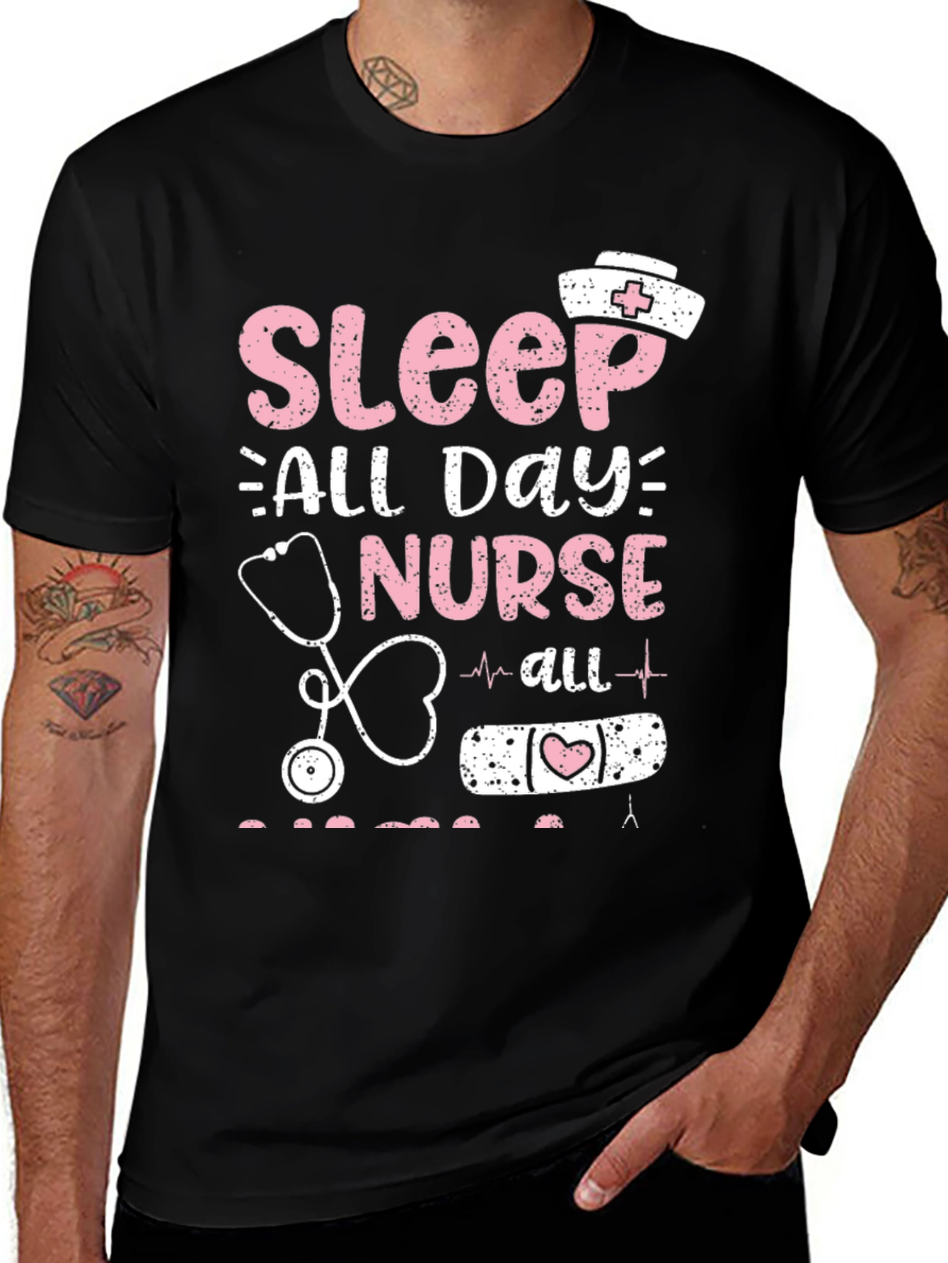 Variant 27 of Sleep All Day Nurse T-Shirt