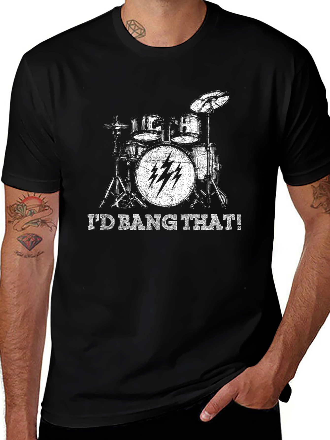 Variant 30 of I'd Bang That Drum Set Black T-Shirt