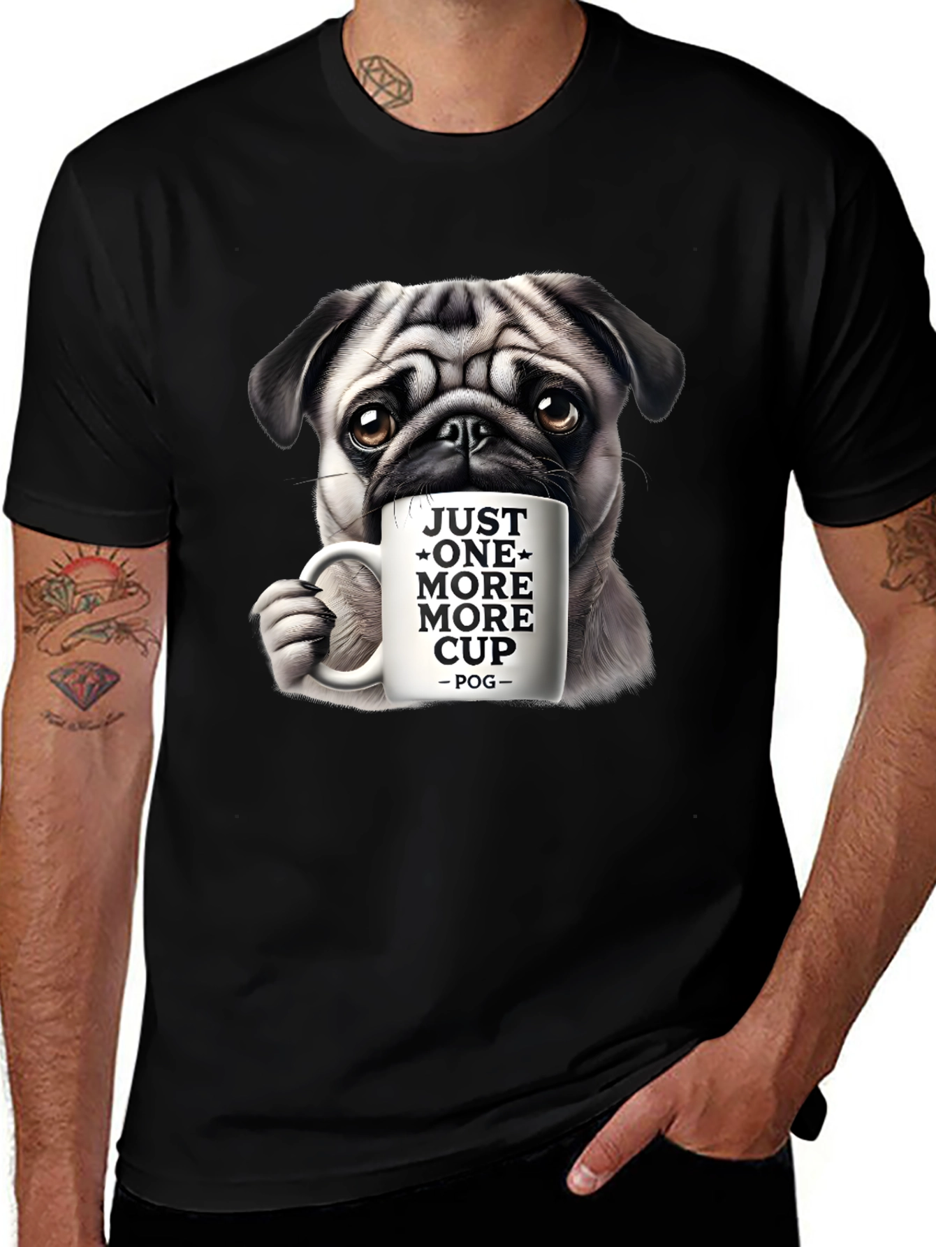 Variant 21 of Pug Lover T-Shirt: Just One More Cup!