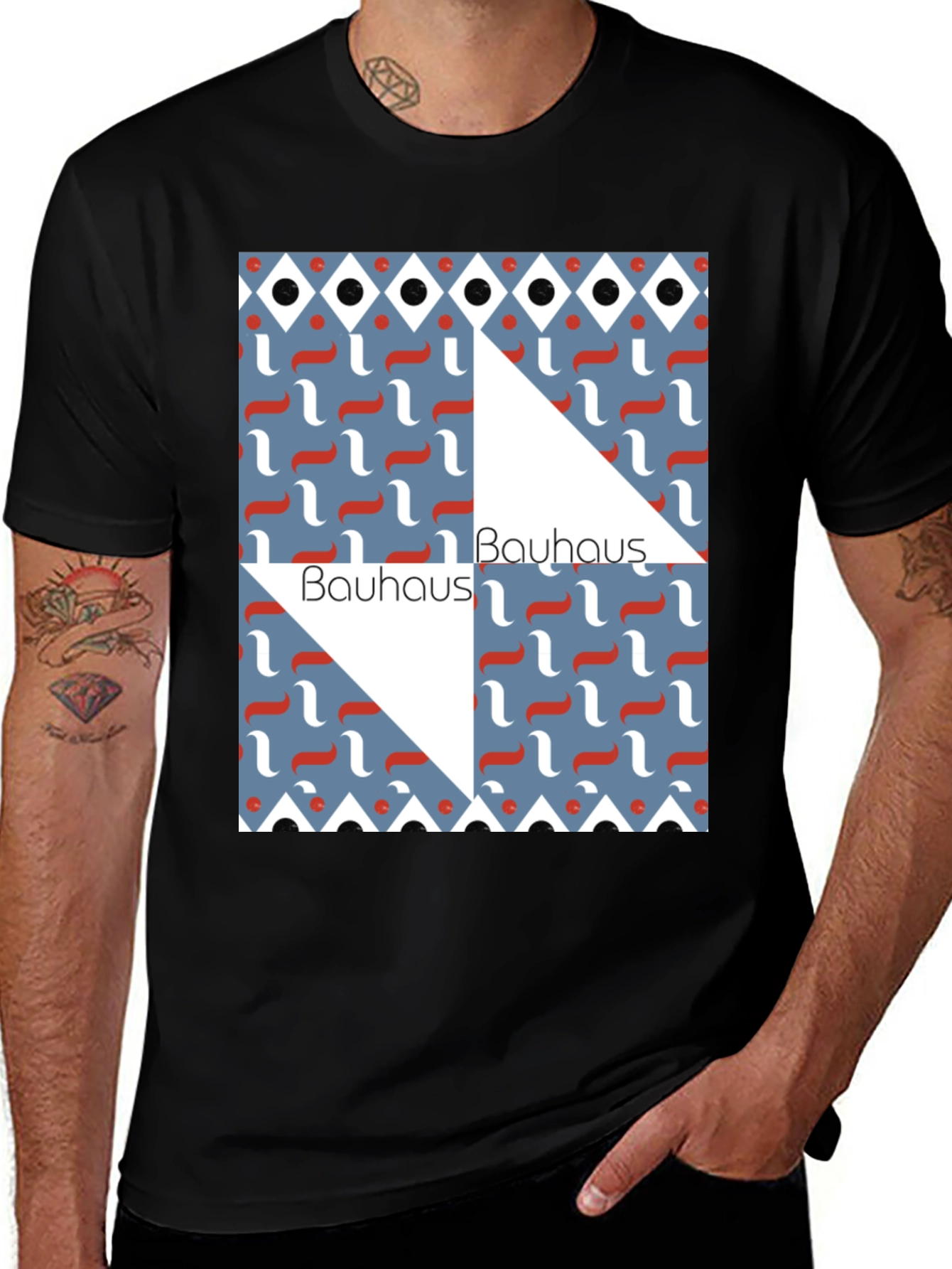 Bauhaus Graphic Tee, Black, Abstract Art T-Shirt