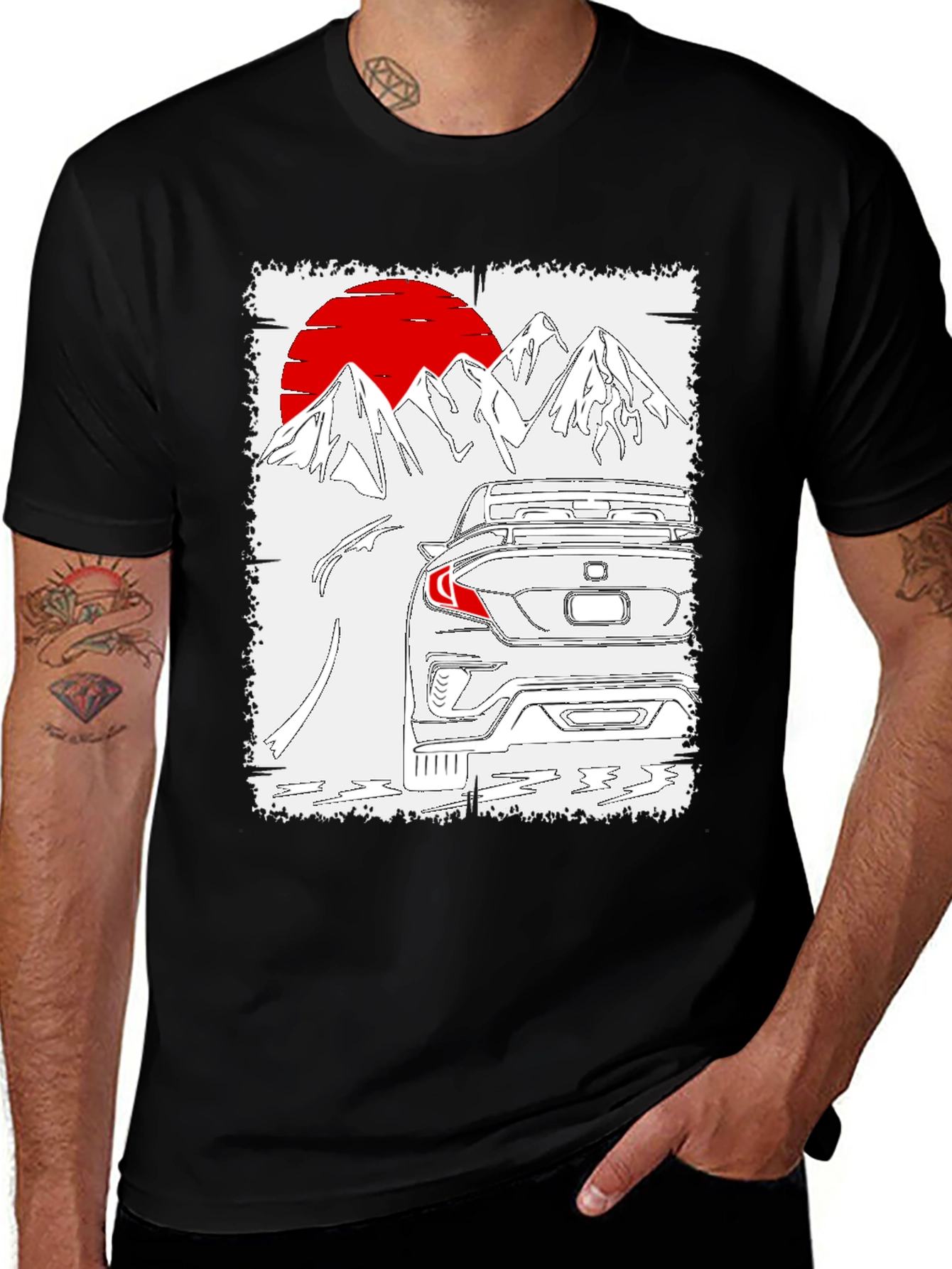 Variant 29 of Car & Mountains T-Shirt - Unique Graphic Tee