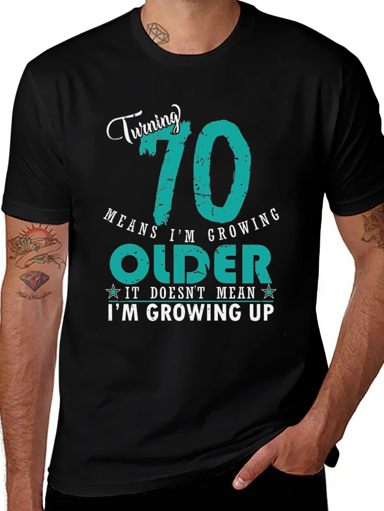 Variant 30 of Funny 70th Birthday T-Shirt: Growing Older