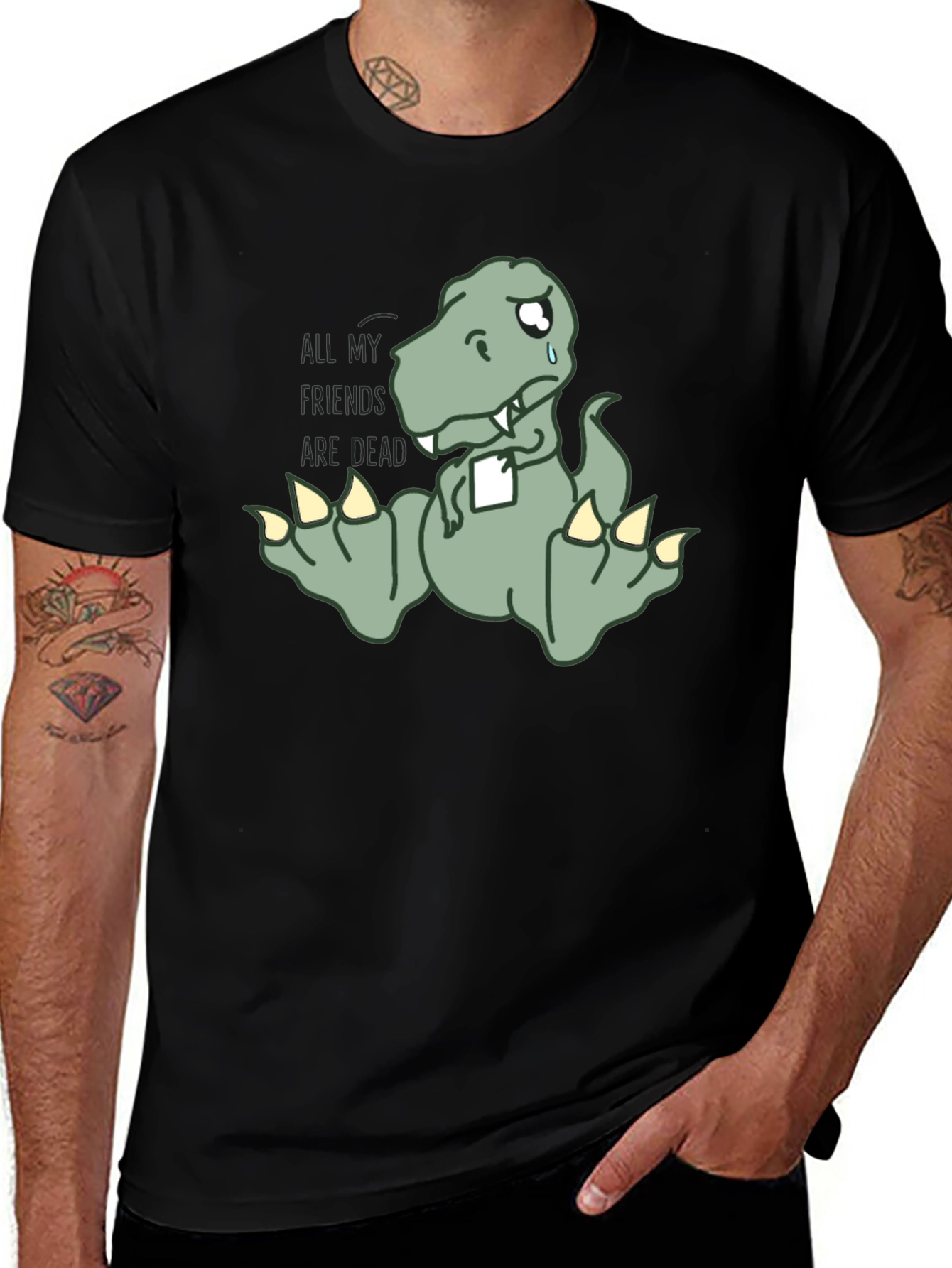 Variant 10 of Sad Dino T-Shirt - All My Friends Are Dead