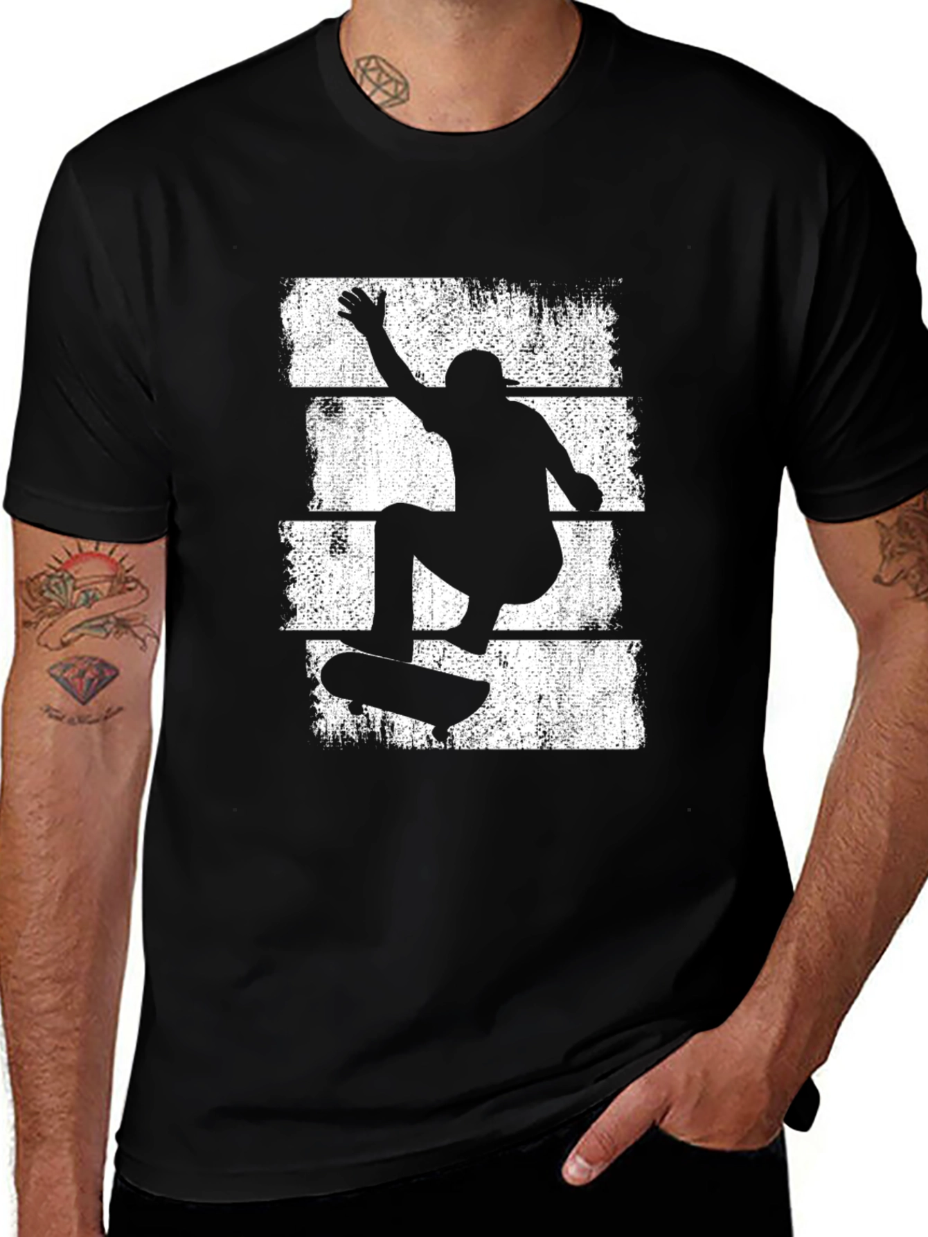 Black Skater Graphic T-Shirt - Cool Streetwear Tee main image