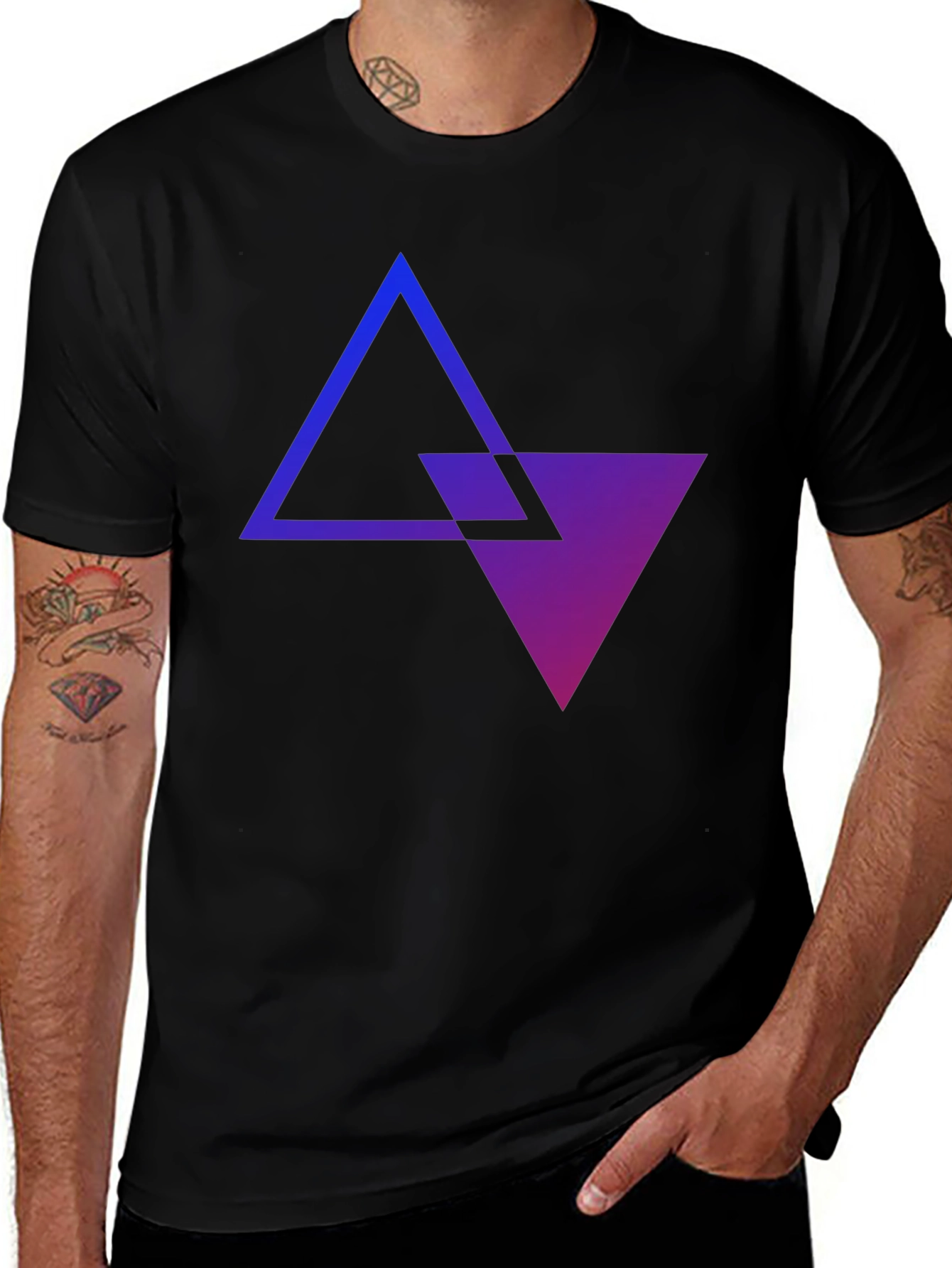 Variant 15 of Gradient Triangle Graphic Tee - Modern Minimalist Shirt
