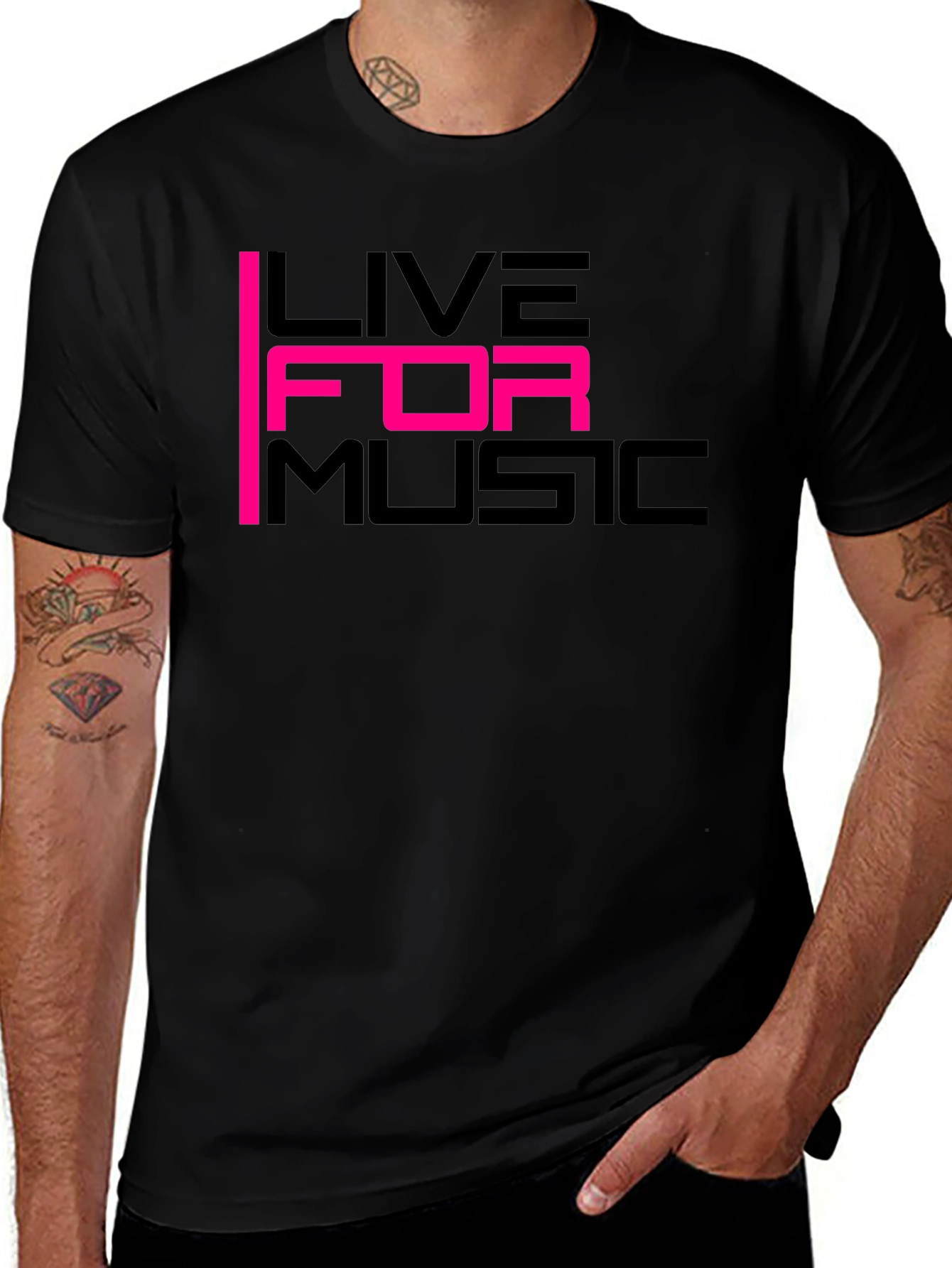 Variant 14 of Live For Music Graphic Tee - Black