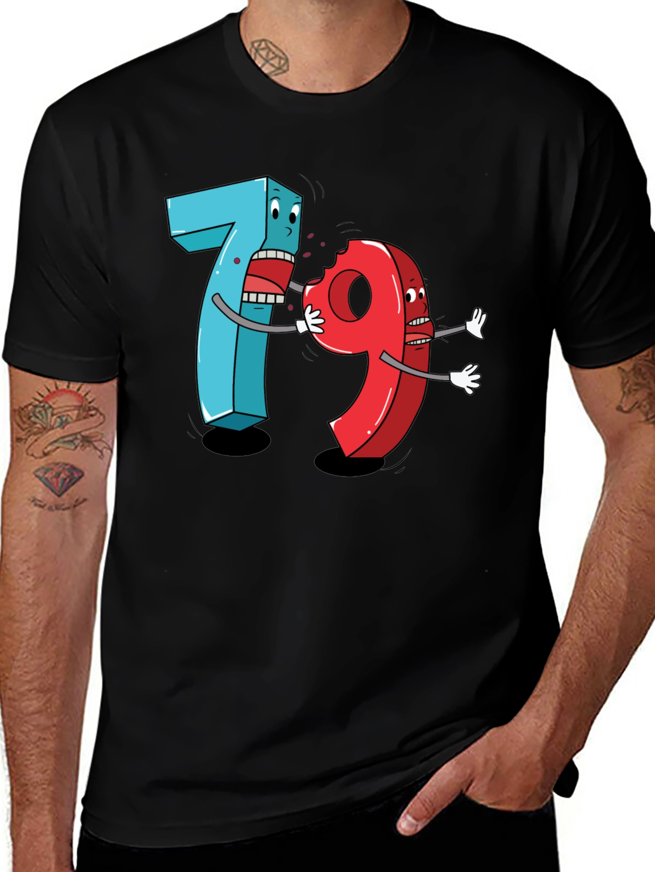 Variant 7 of Funny 7 Ate 9 Cartoon Graphic Tee