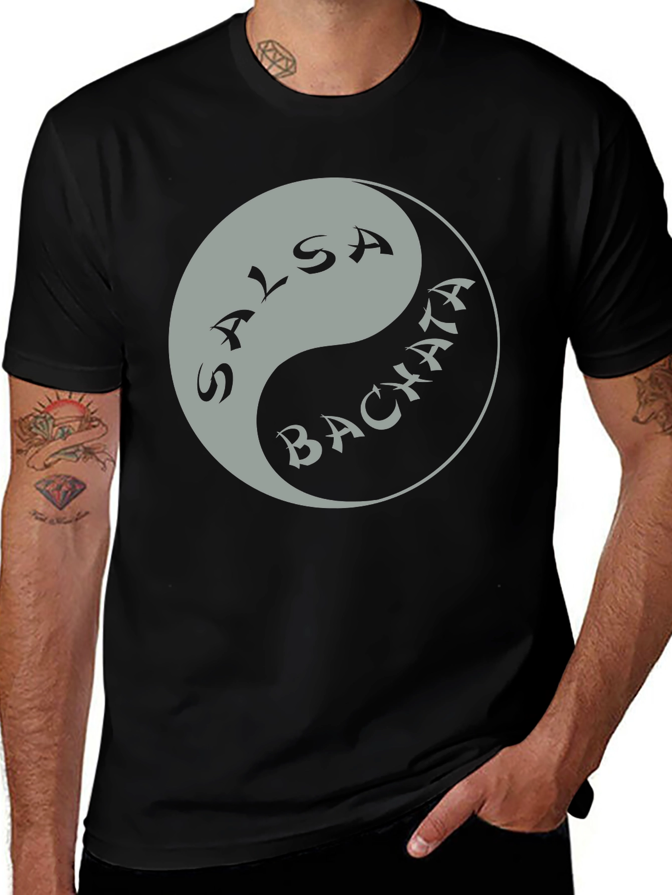 Salsa Bachata Yin Yang Black T-Shirt