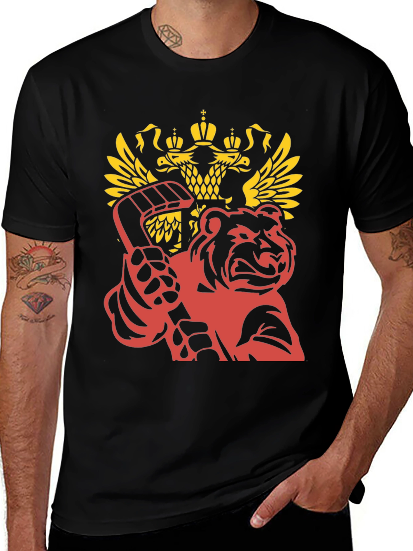 Variant 15 of Russian Bear Hockey T-Shirt