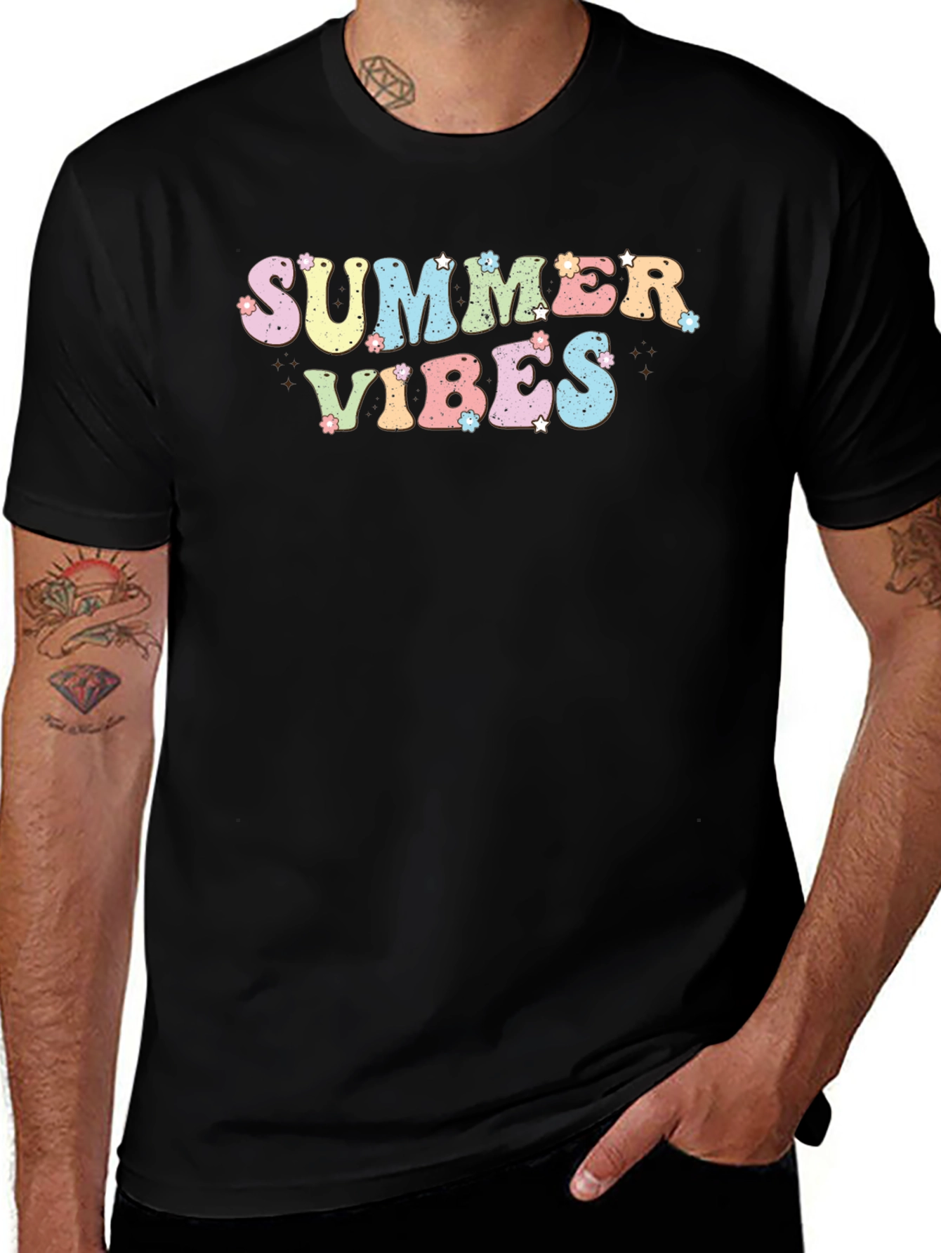 Variant 22 of Summer Vibes Graphic T-Shirt Black