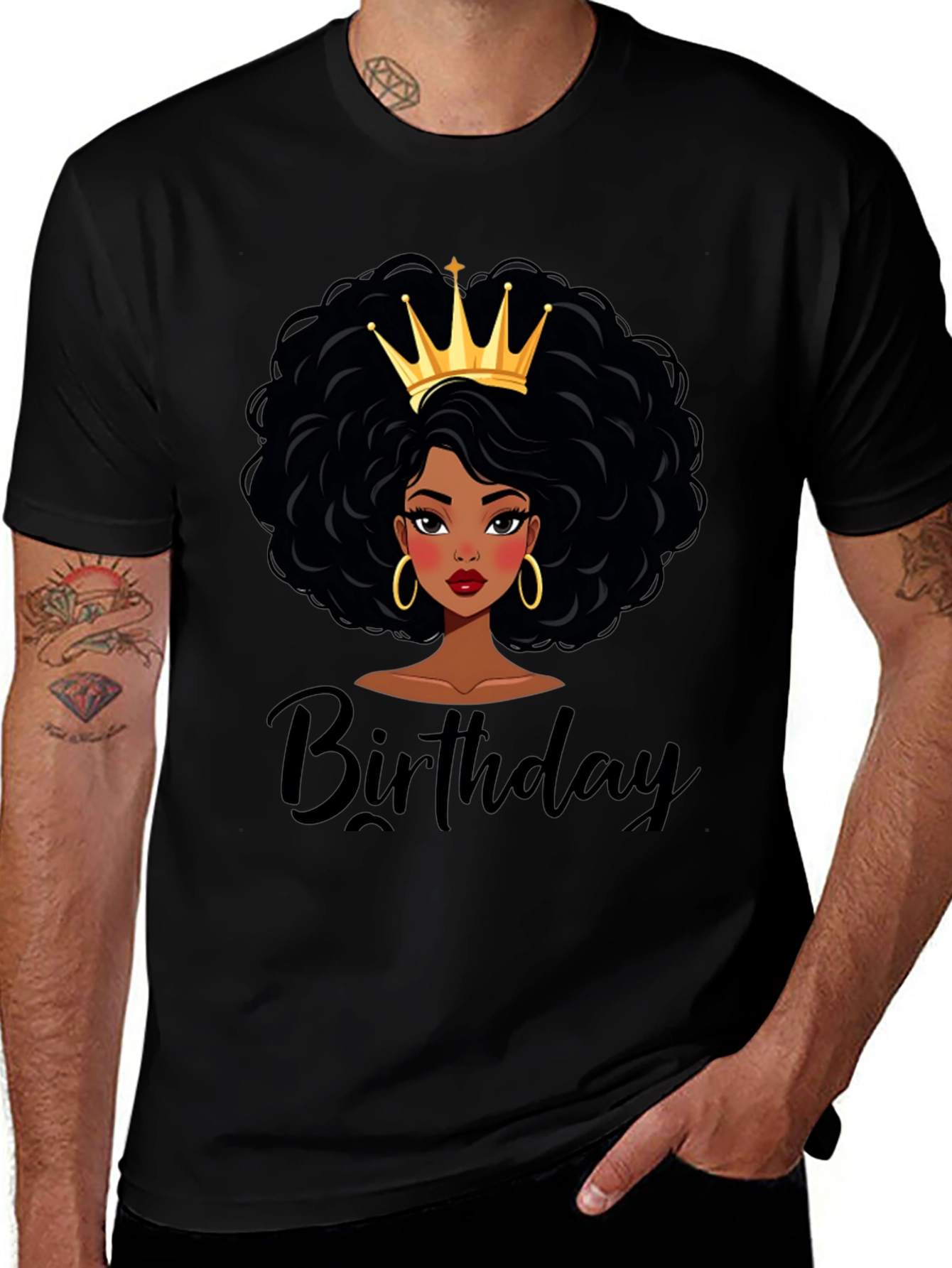 Variant 27 of Birthday Queen Black T-Shirt