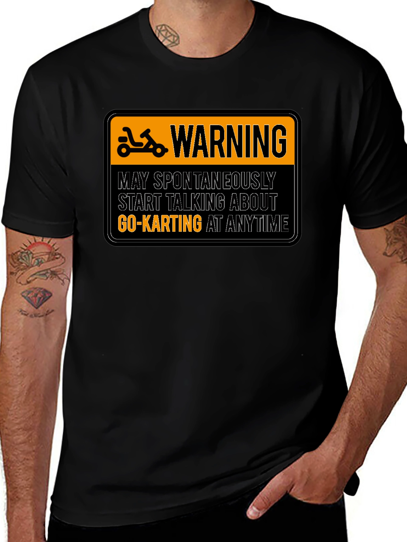 Variant 3 of Warning Go-Karting T-Shirt