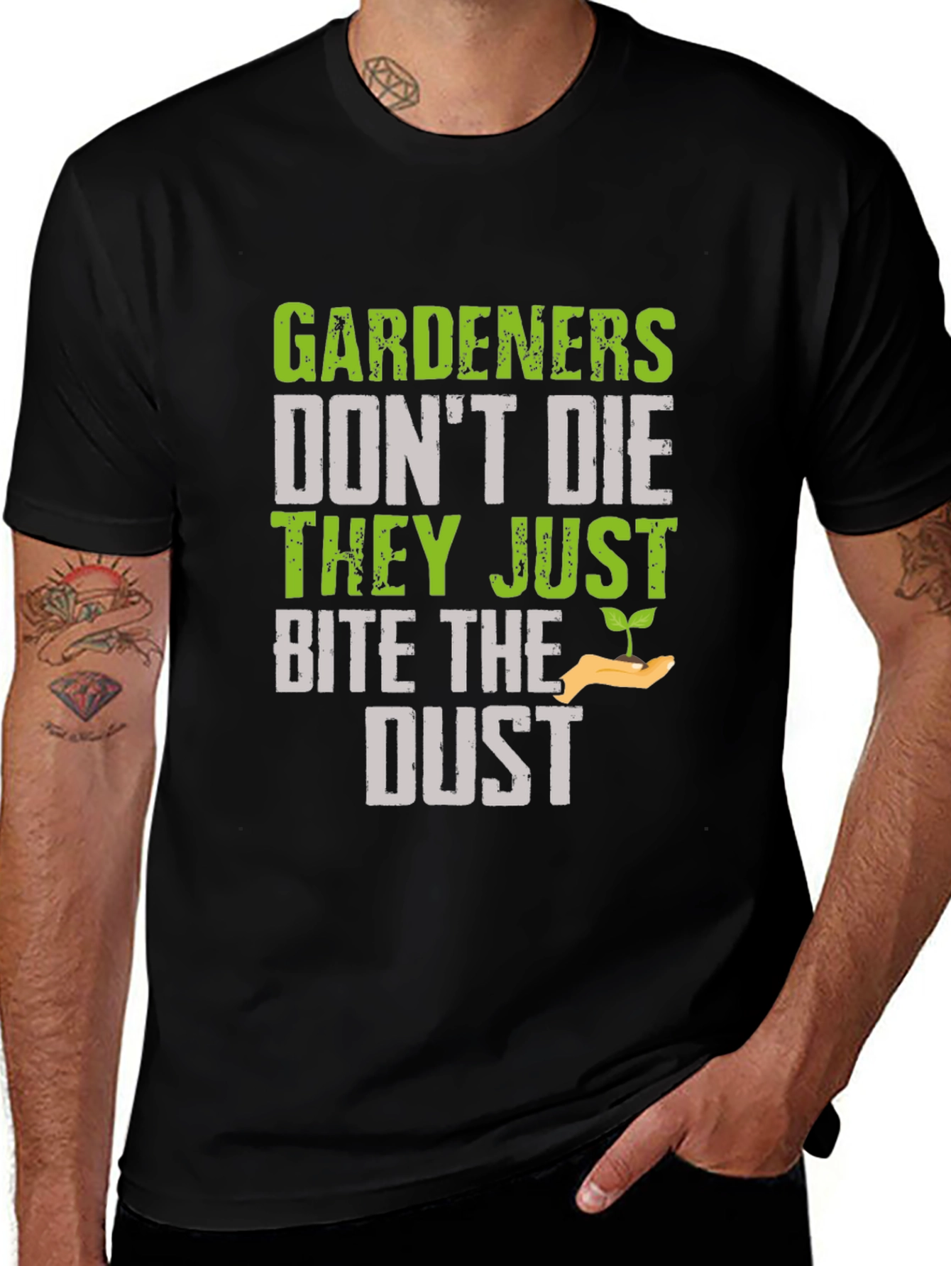 Variant 13 of Gardener Bite the Dust Novelty Graphic T-Shirt