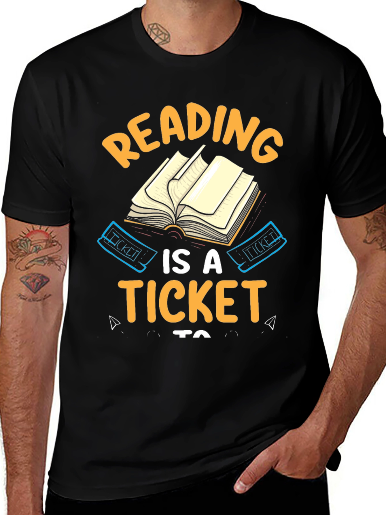 Reading is a Ticket Black Graphic Tee