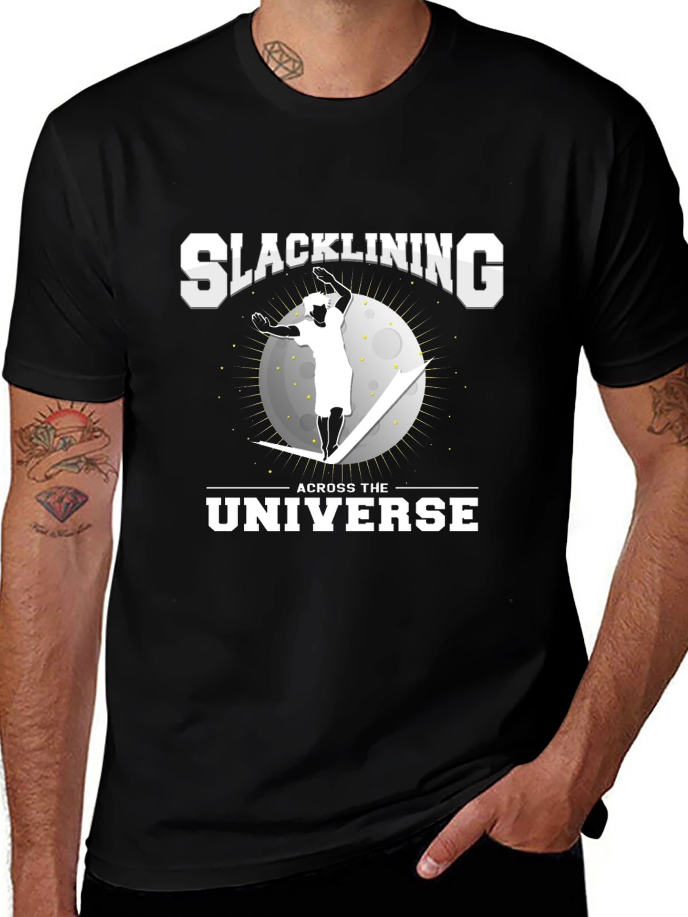 Variant 17 of Slacklining Across the Universe Graphic Tee