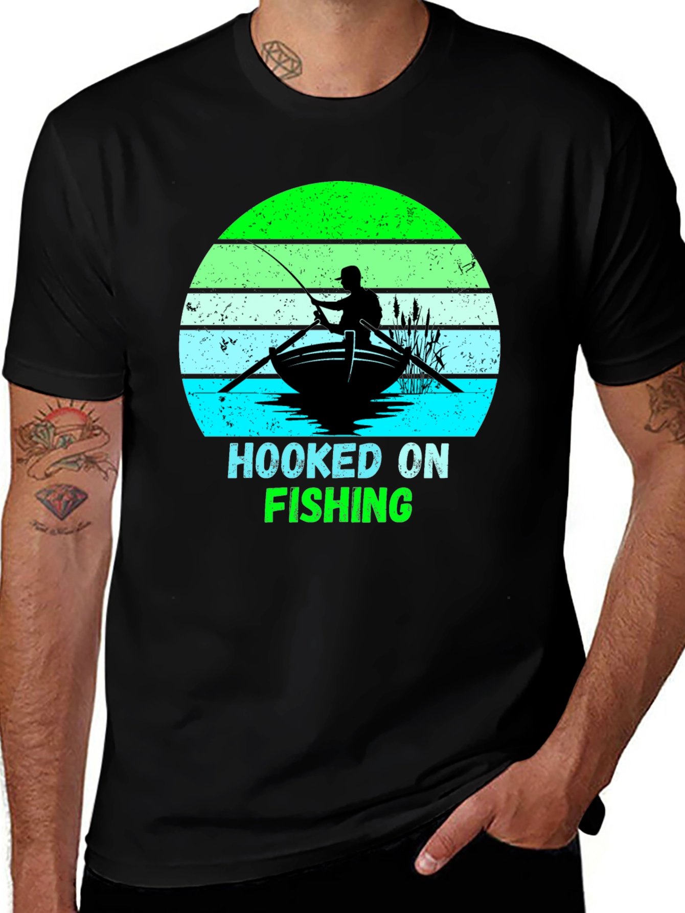 Variant 18 of Hooked On Fishing T-Shirt