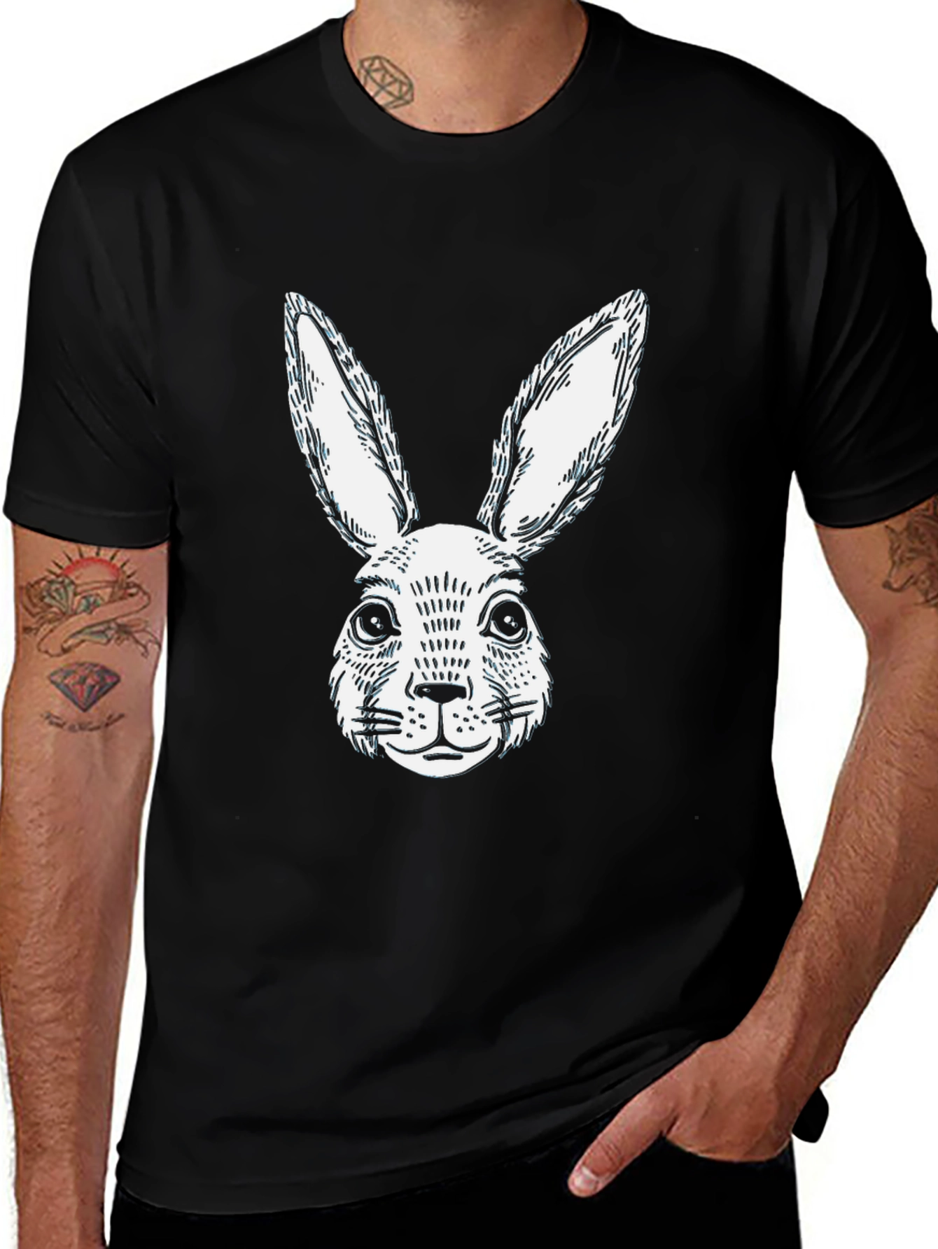 Variant 16 of Black Rabbit Graphic T-Shirt | Casual Cotton Tee