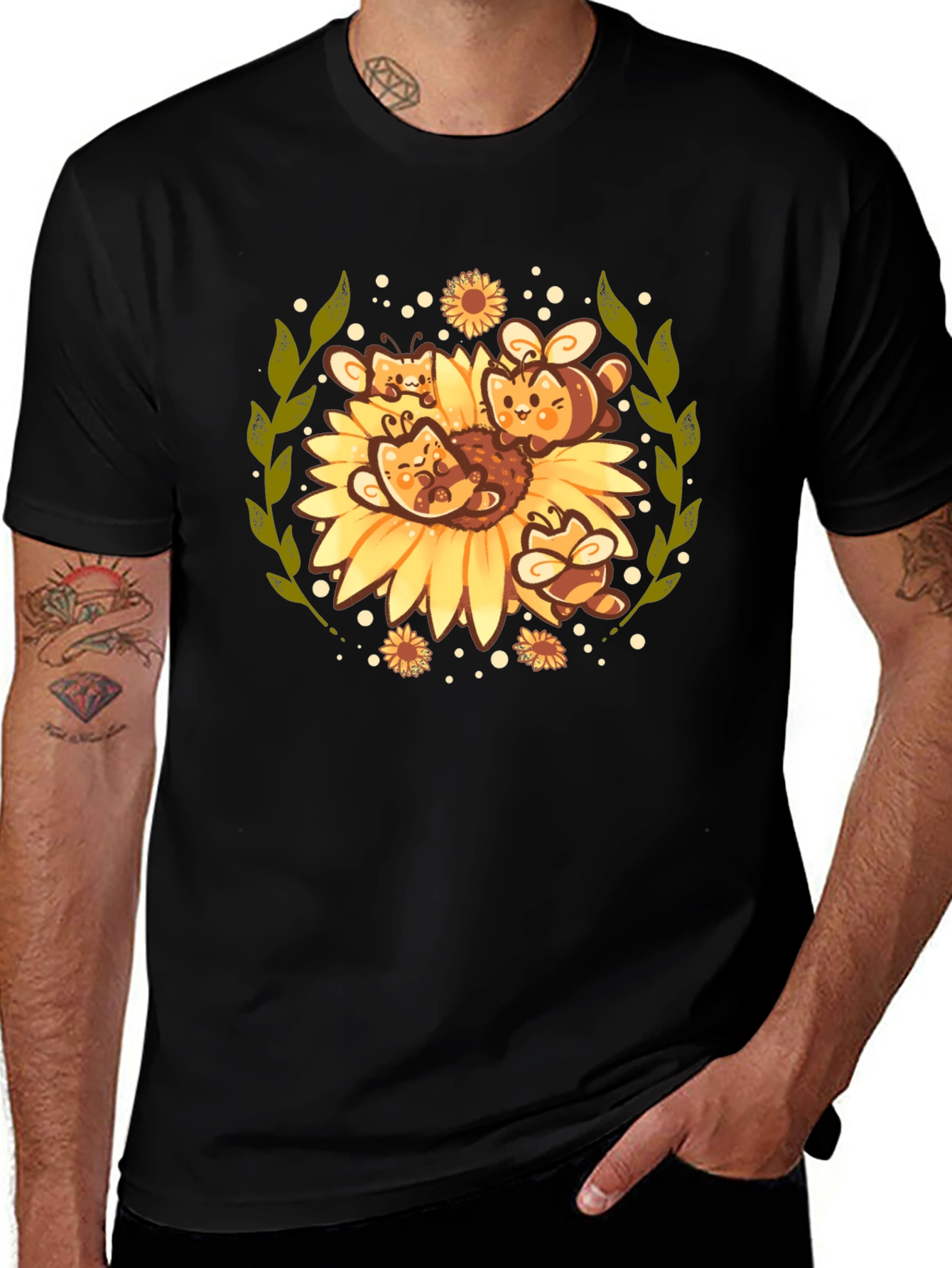 Variant 29 of Cute Bee & Sunflower Graphic Tee