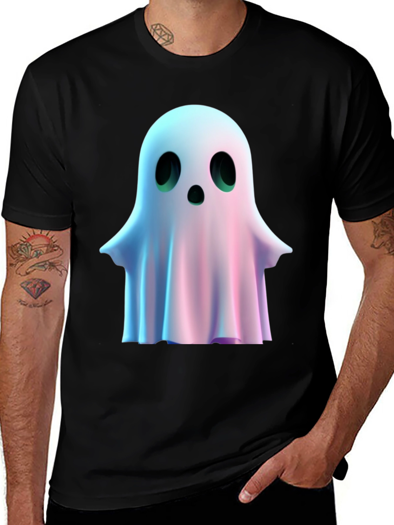 Variant 5 of Ghost Graphic Tee - Halloween Spooky Season Shirt