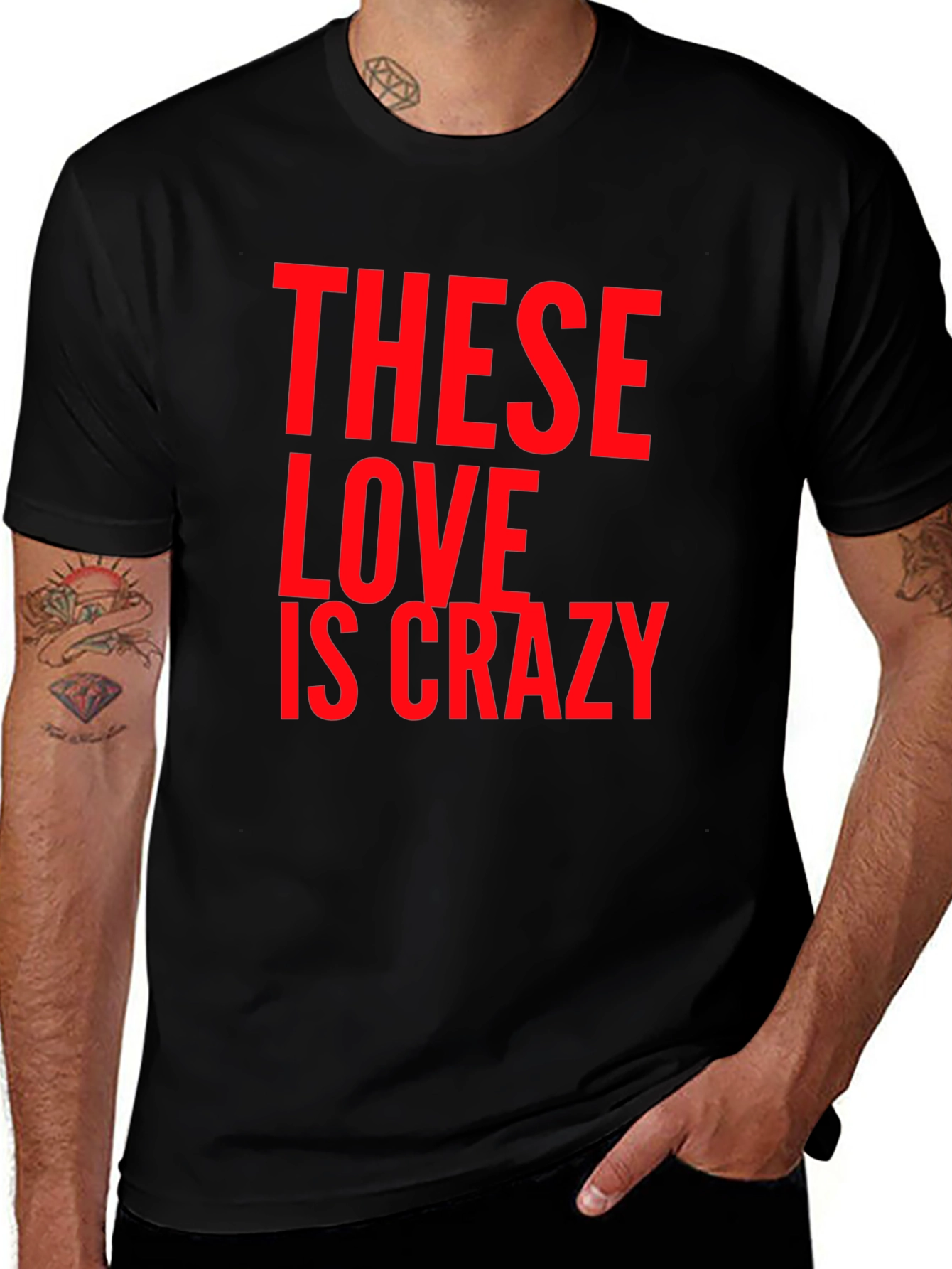Variant 30 of These Love Is Crazy Black Graphic Tee