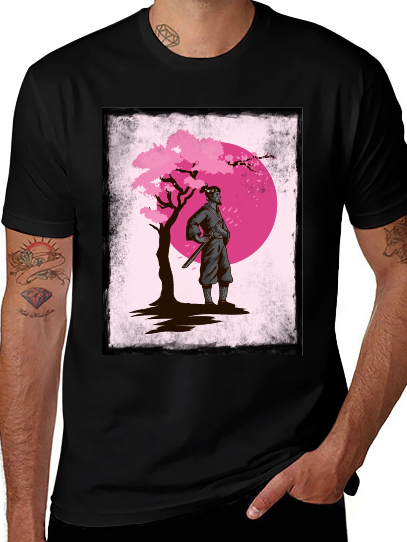 Variant 12 of Samurai Cherry Blossom T-Shirt
