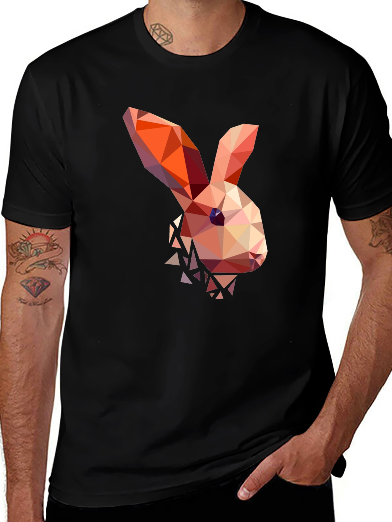 Variant 20 of Geometric Bunny Graphic T-Shirt