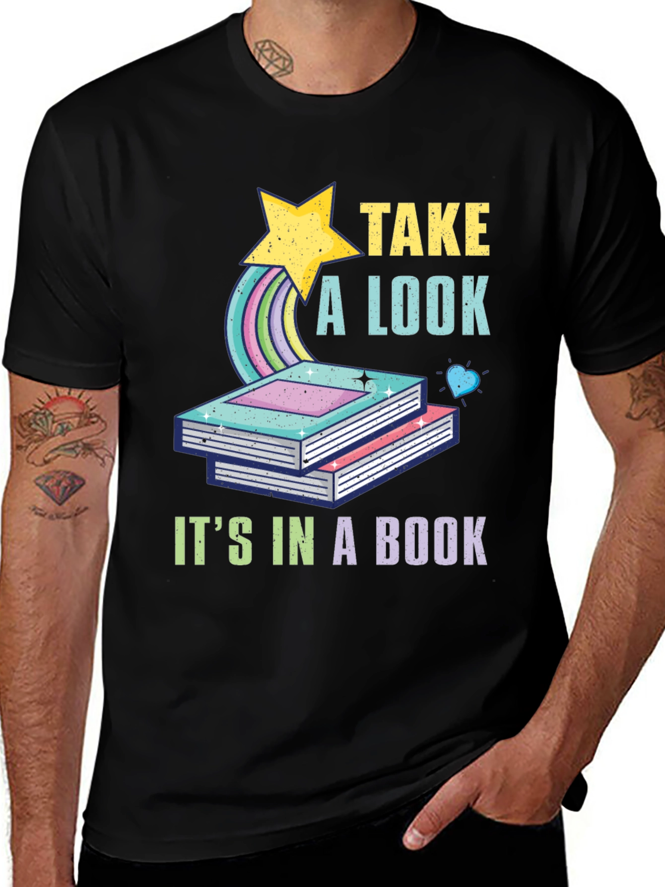 Variant 18 of Take a Look, It's in a Book Black T-Shirt