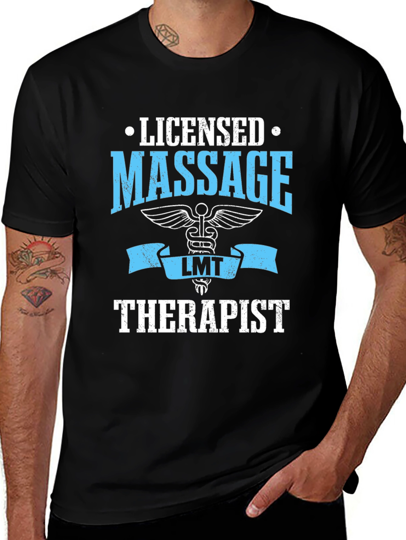 Variant 21 of Licensed Massage Therapist Black T-Shirt