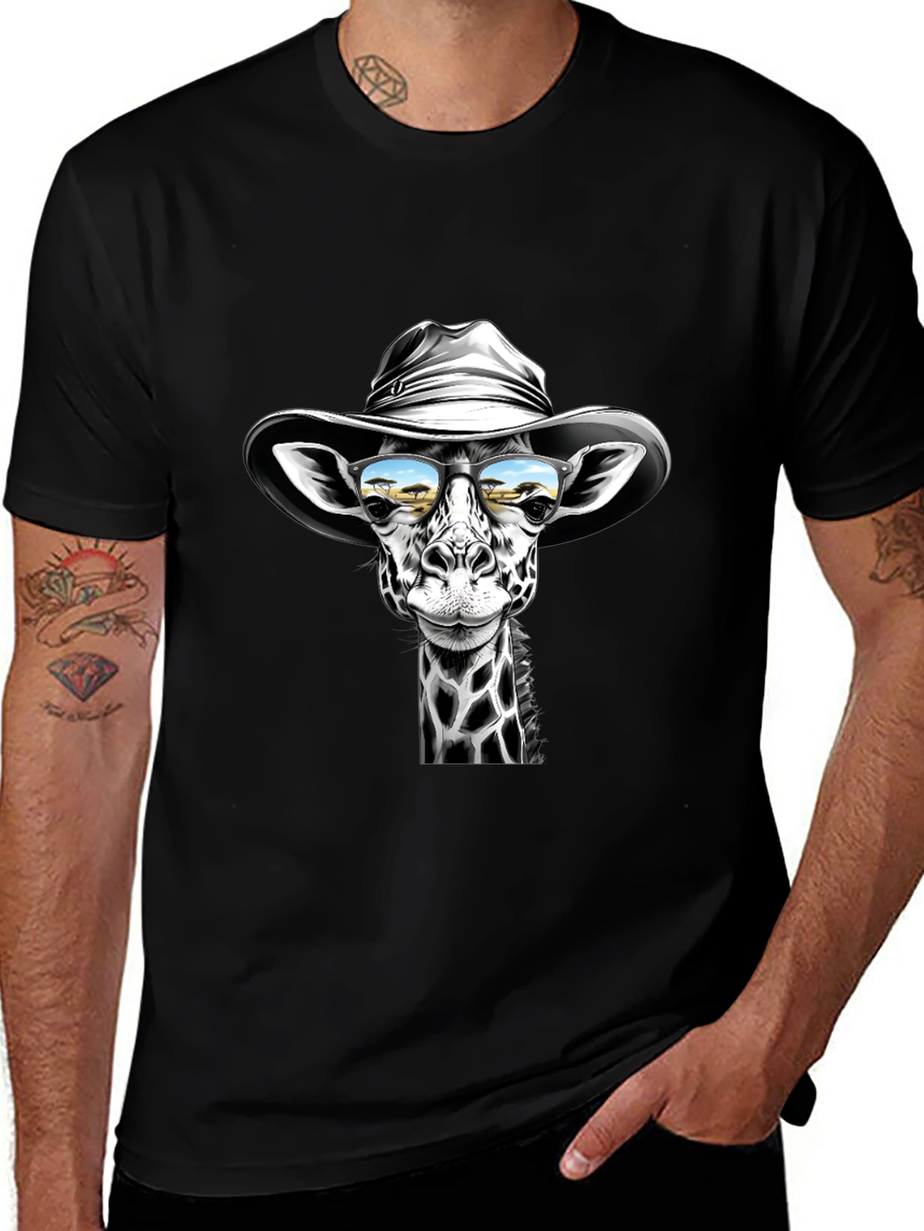 Variant 27 of Cool Giraffe Cowboy T-Shirt