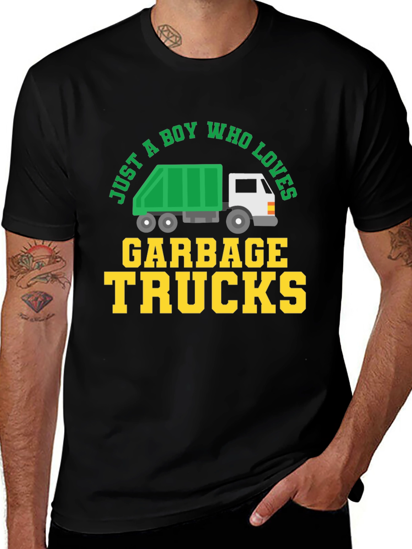 Boy Who Loves Garbage Trucks Graphic Tee