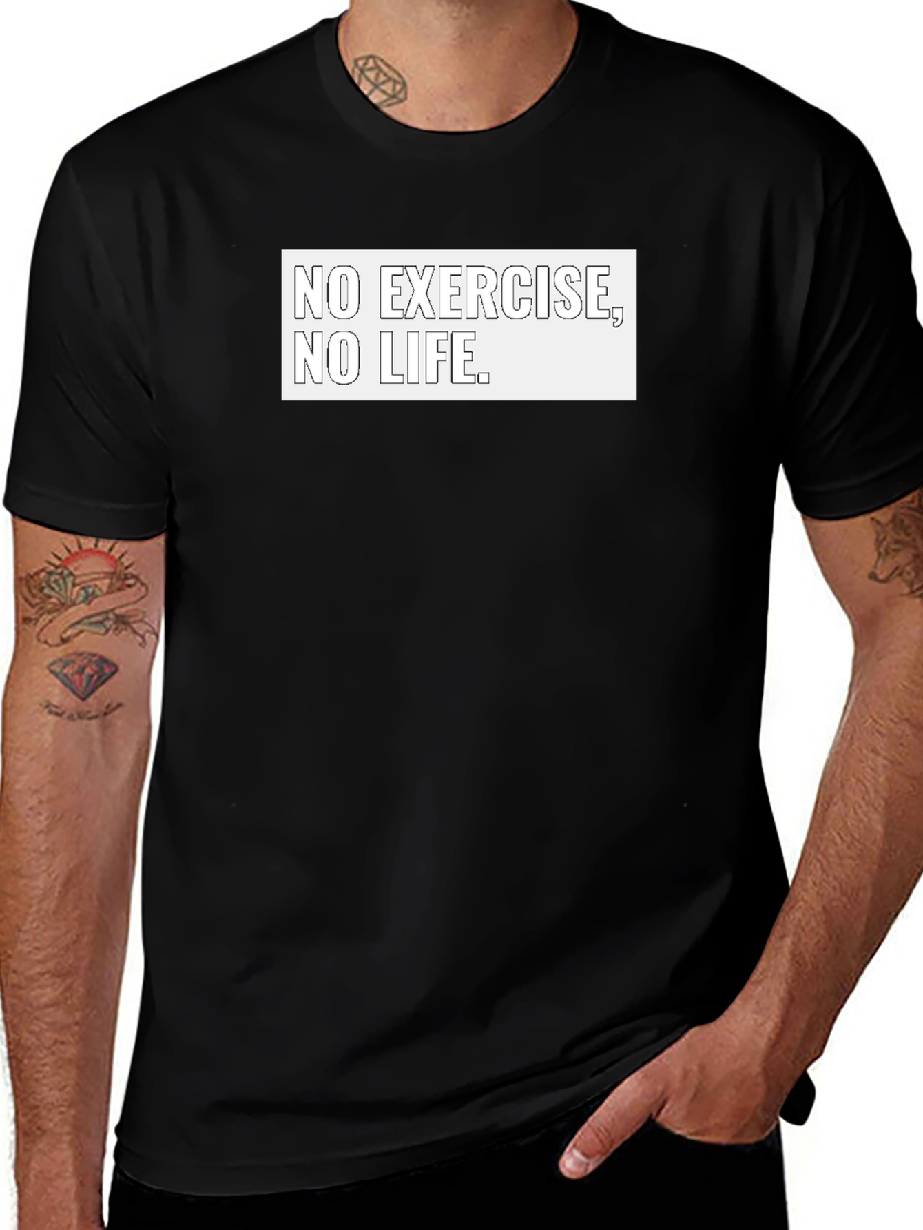 Variant 16 of No Exercise No Life Black T-Shirt