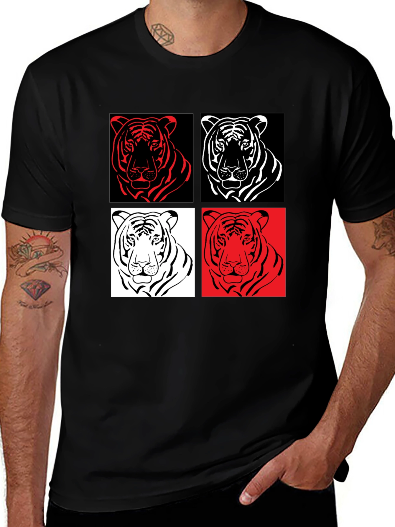 Variant 14 of Tiger Pop Art Graphic Tee - Unisex Style