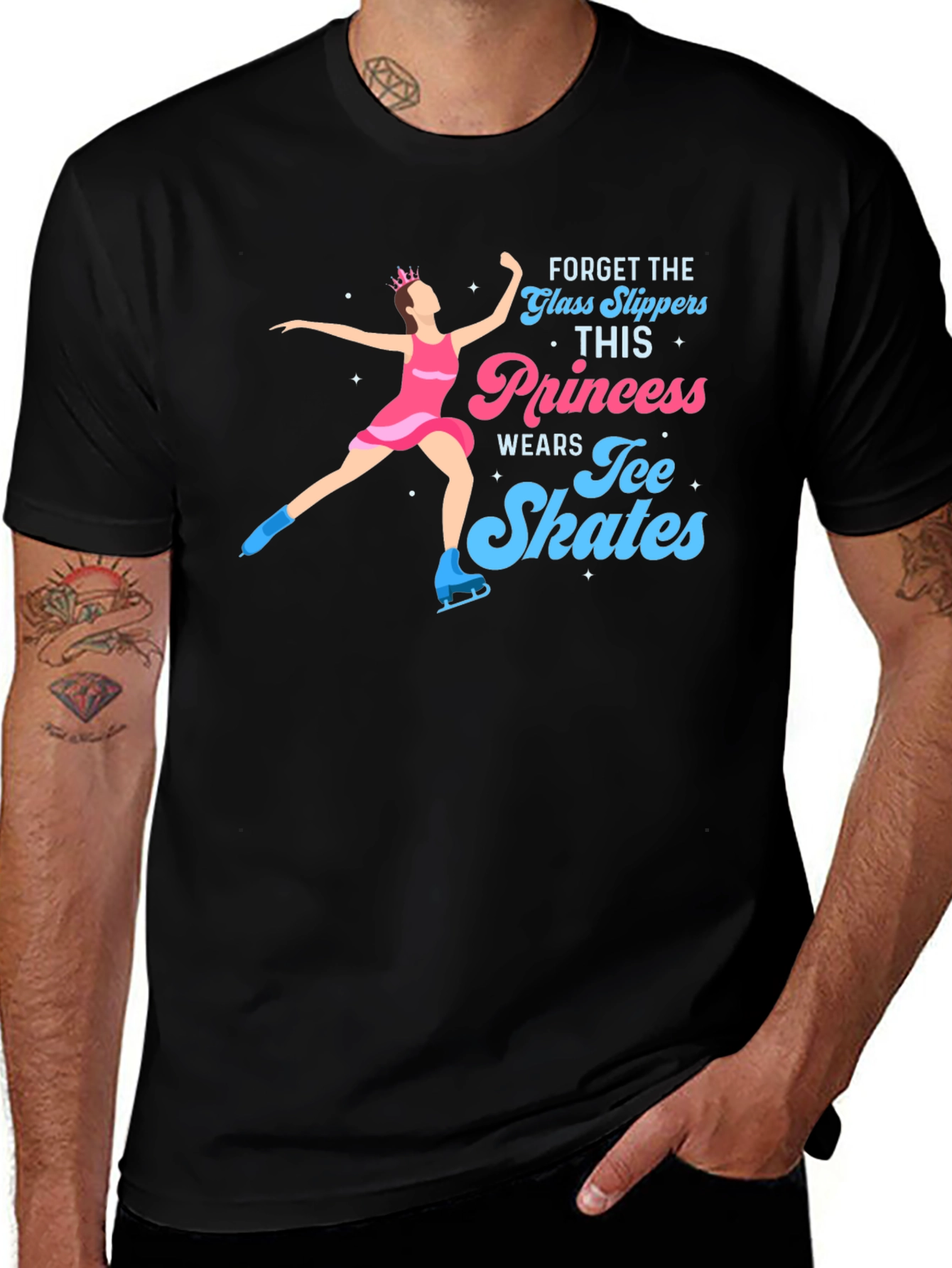 Variant 9 of Ice Skating Princess Tee - Forget Glass Slippers!