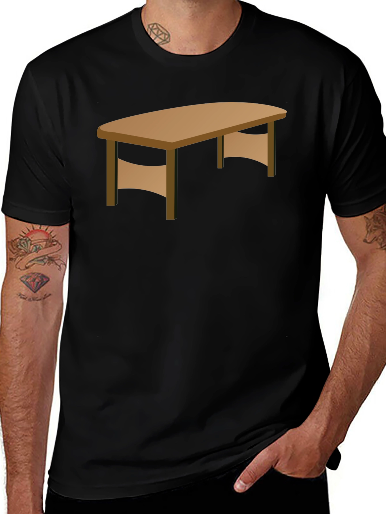 Variant 13 of Cartoon Table Graphic Tee - Unique & Stylish Design