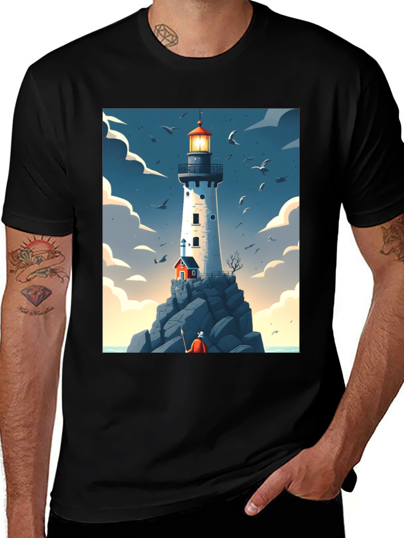 Variant 10 of Lighthouse Graphic Tee - Coastal Adventure