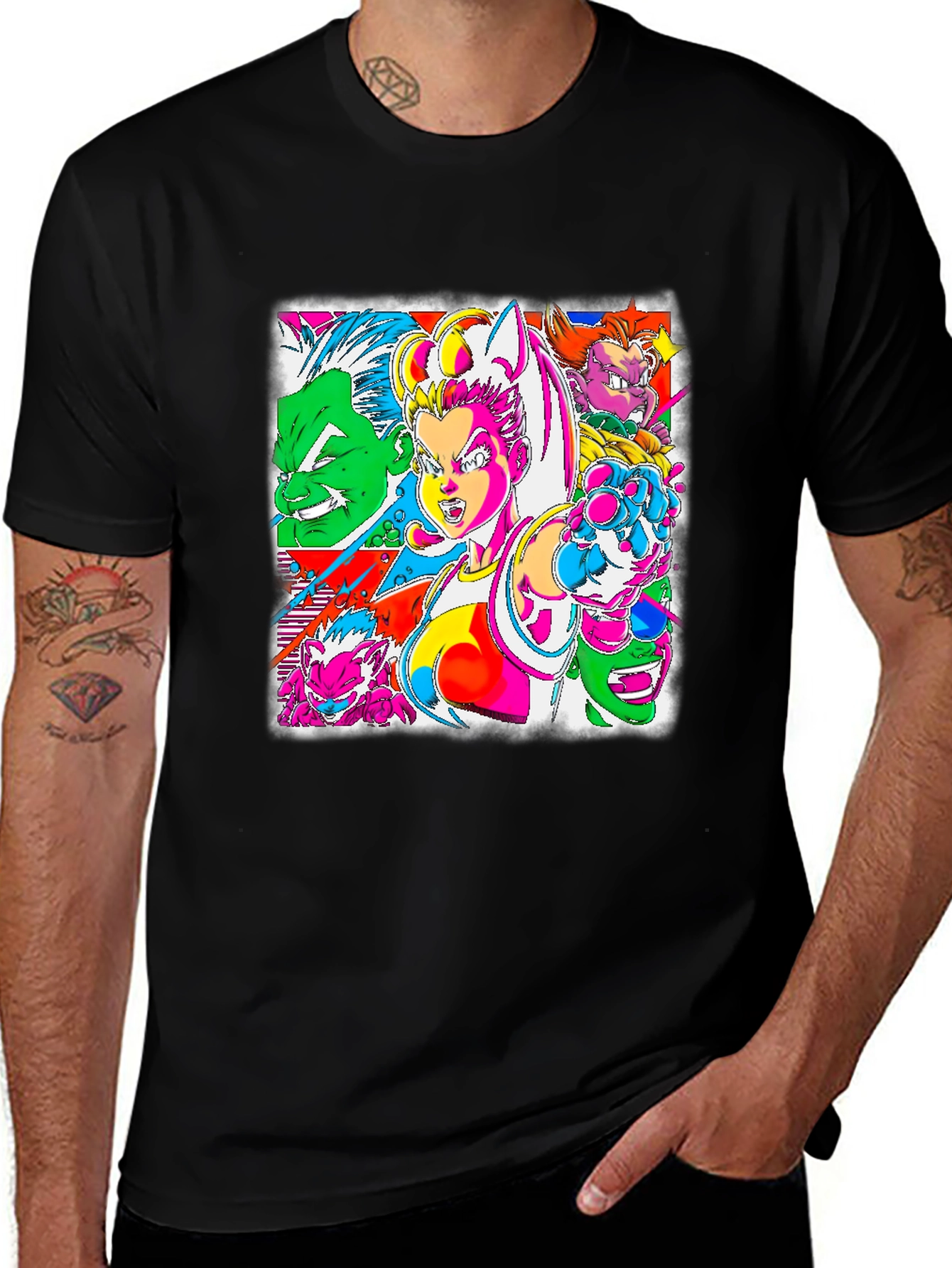 Retro Anime Graphic Tee - Bold & Vibrant Style