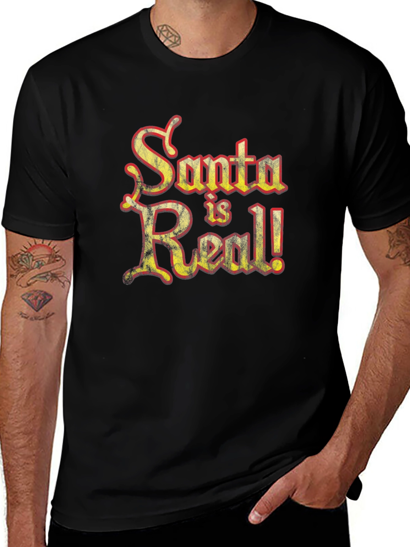 Santa is Real! Novelty Graphic T-Shirt