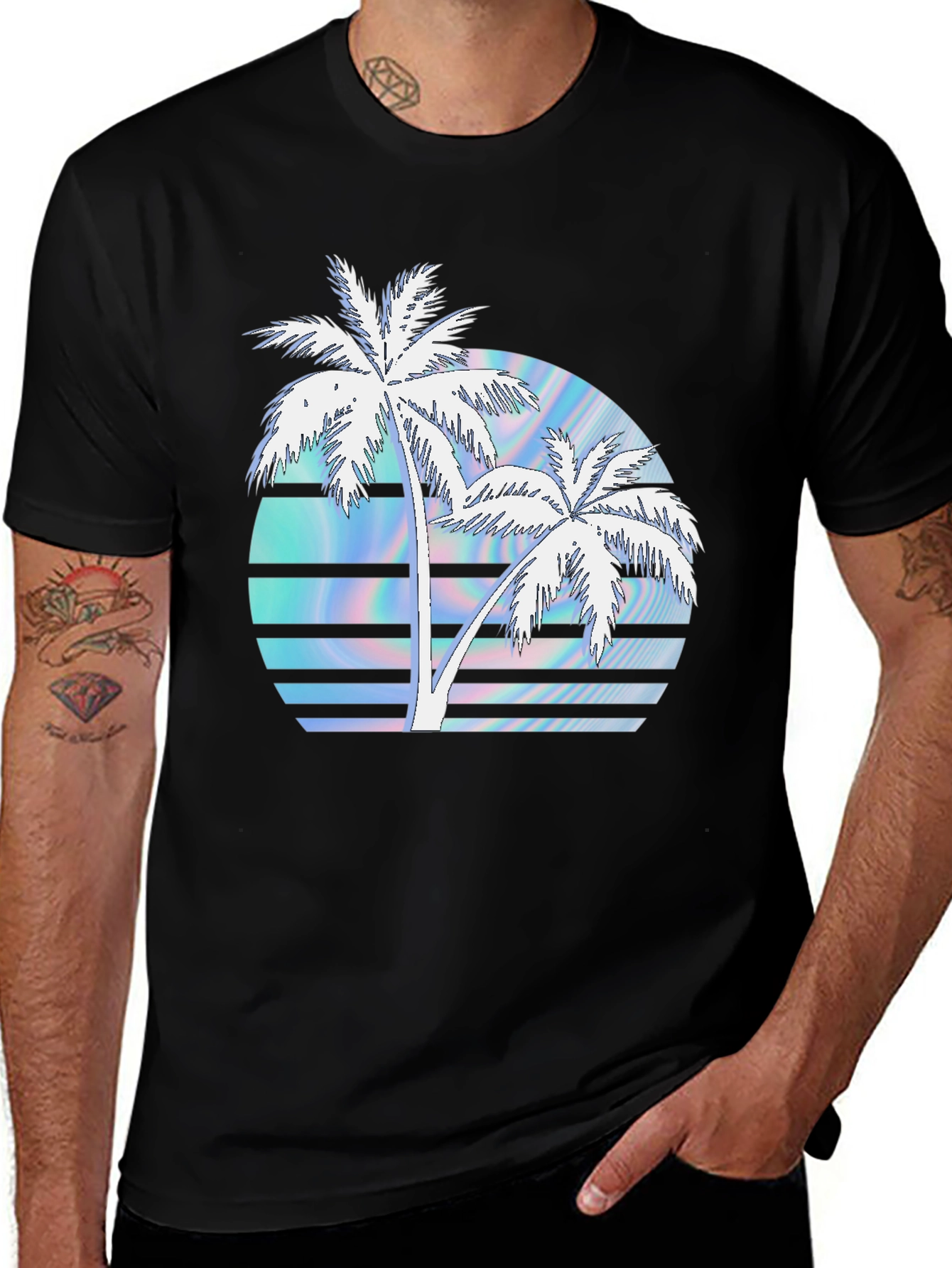 Variant 17 of Retro Palm Tree Graphic Tee