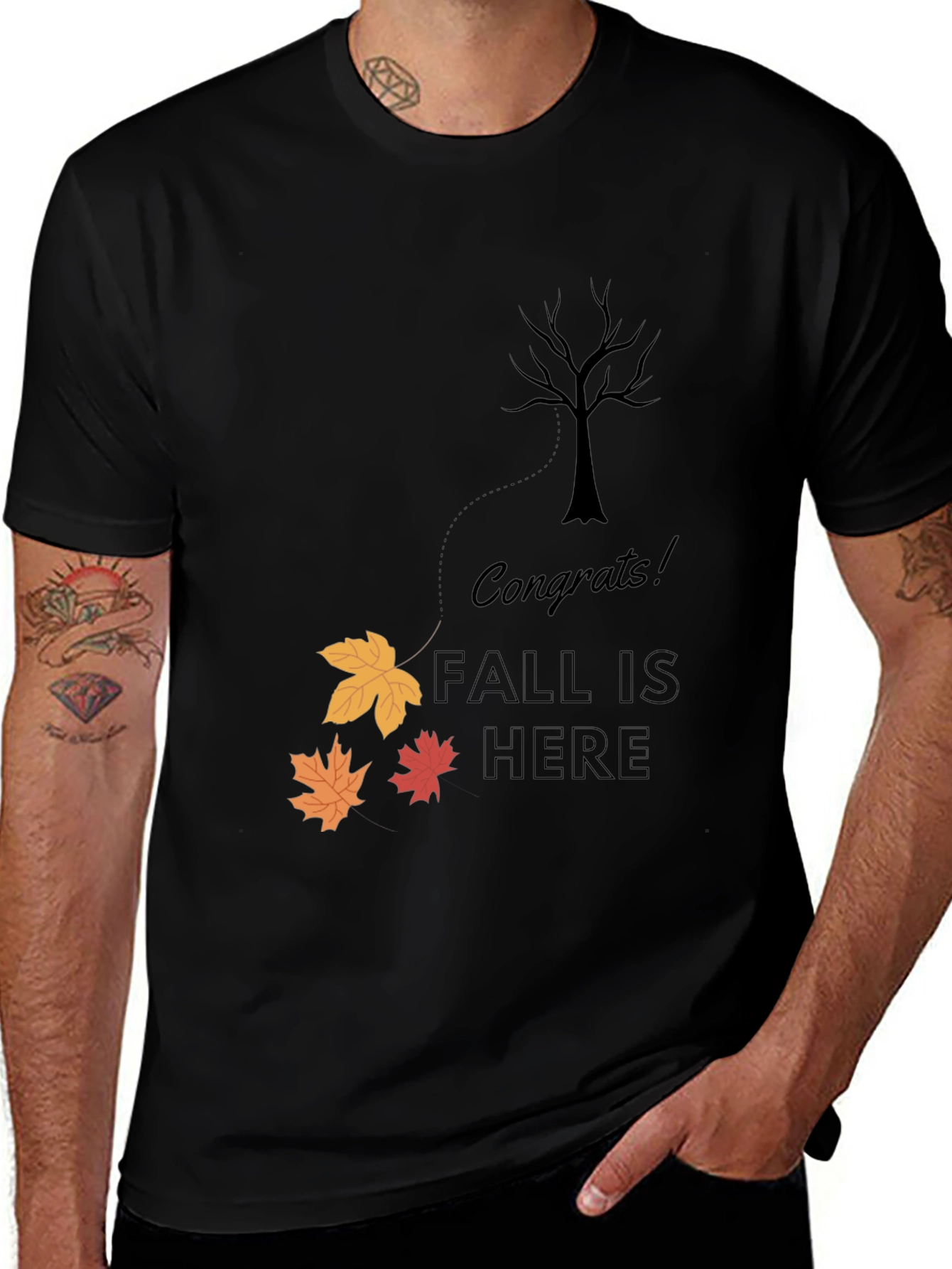 Variant 5 of Fall is Here Graphic Tee - Celebrate Autumn