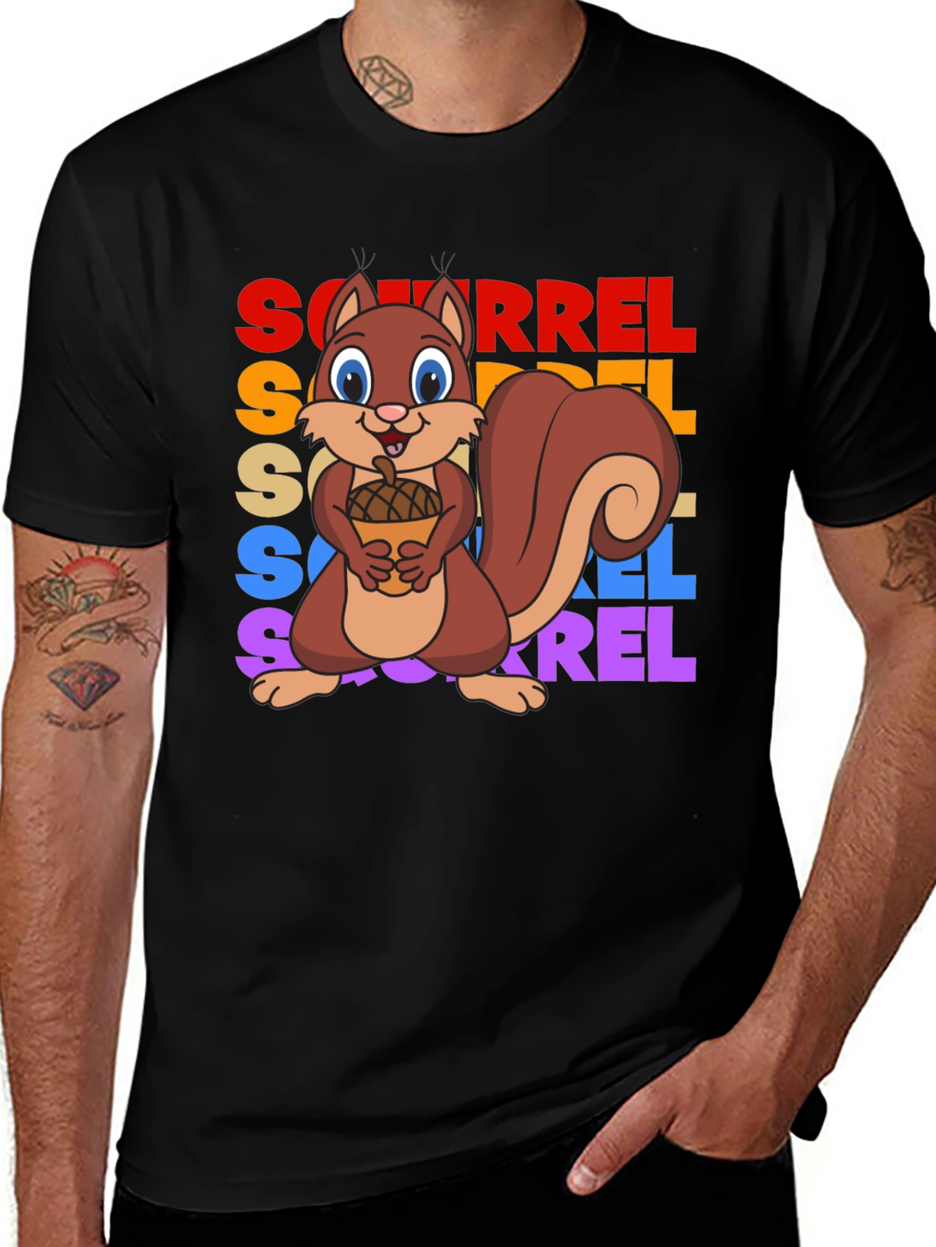 Variant 25 of Squirrel Graphic Tee - Colorful Design