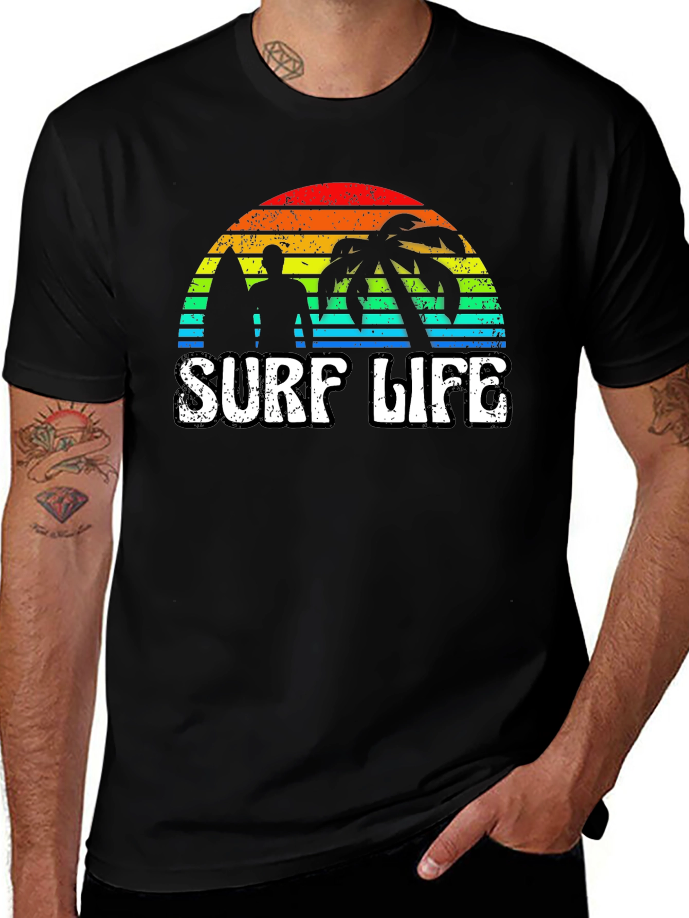 Variant 3 of Surf Life T-Shirt - Retro Sunset Beach Graphic Tee