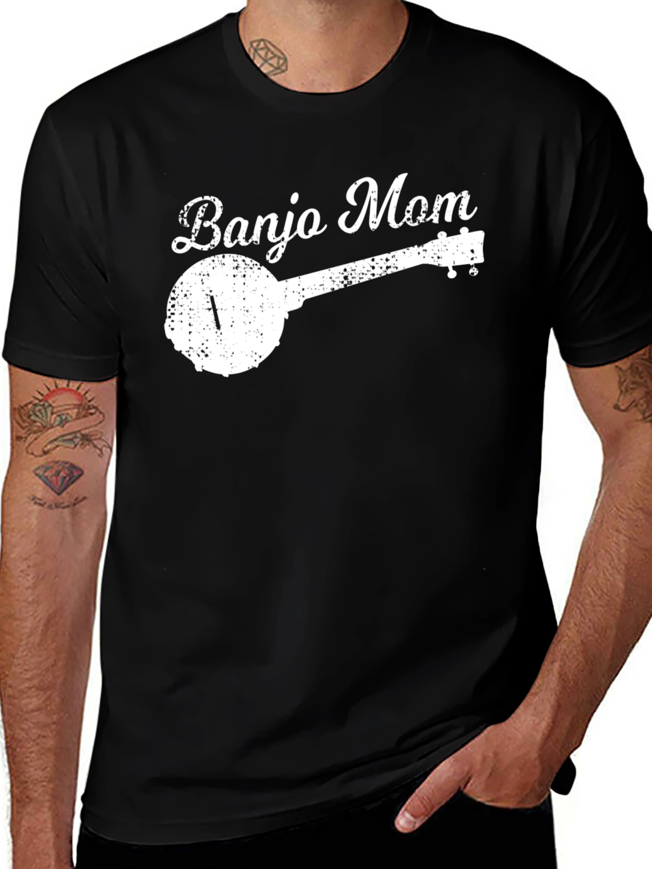 Banjo Mom Black T-Shirt - Music Lover Tee