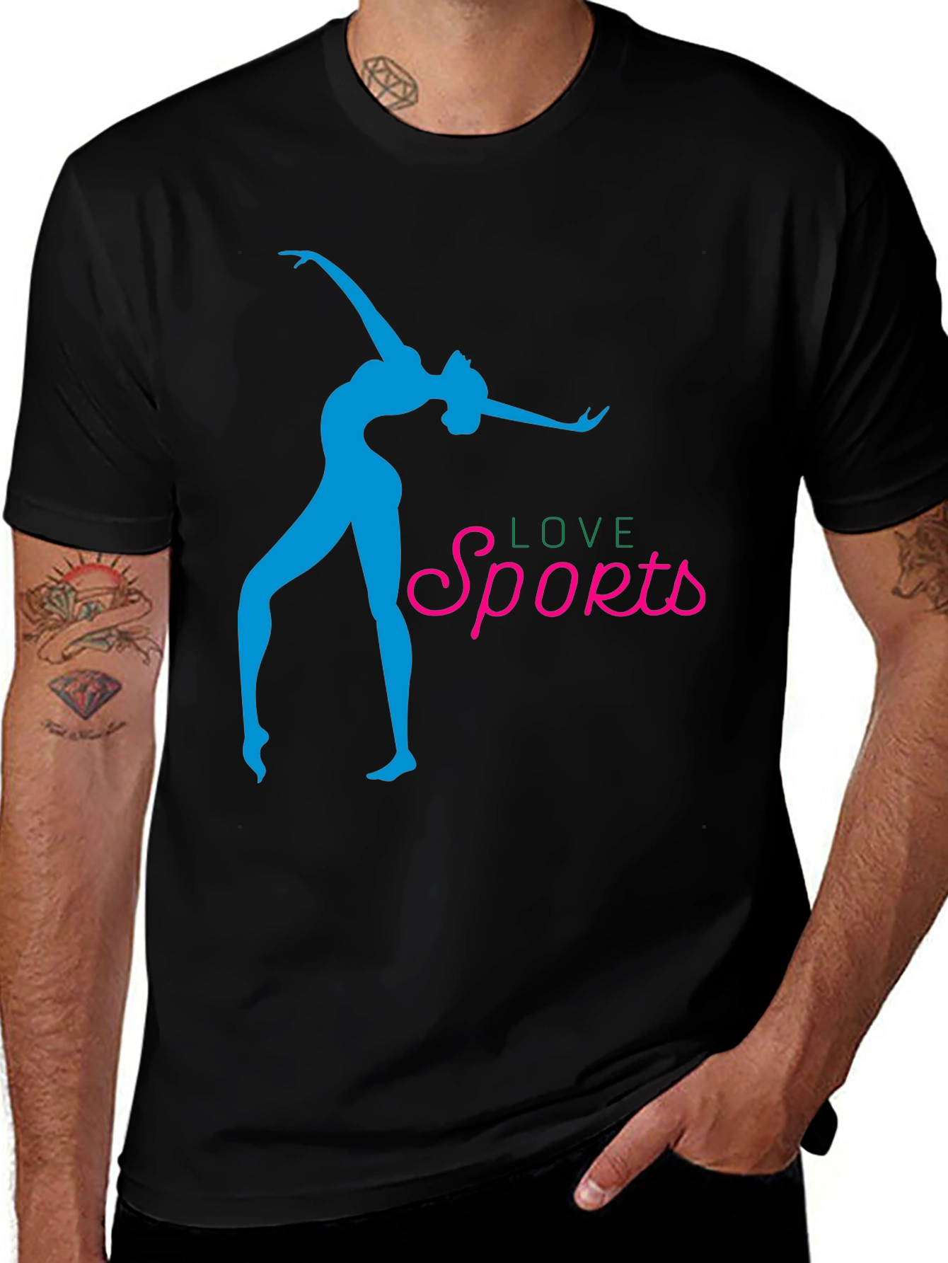 Variant 15 of Love Sports Graphic Tee - Stylish Black T-Shirt