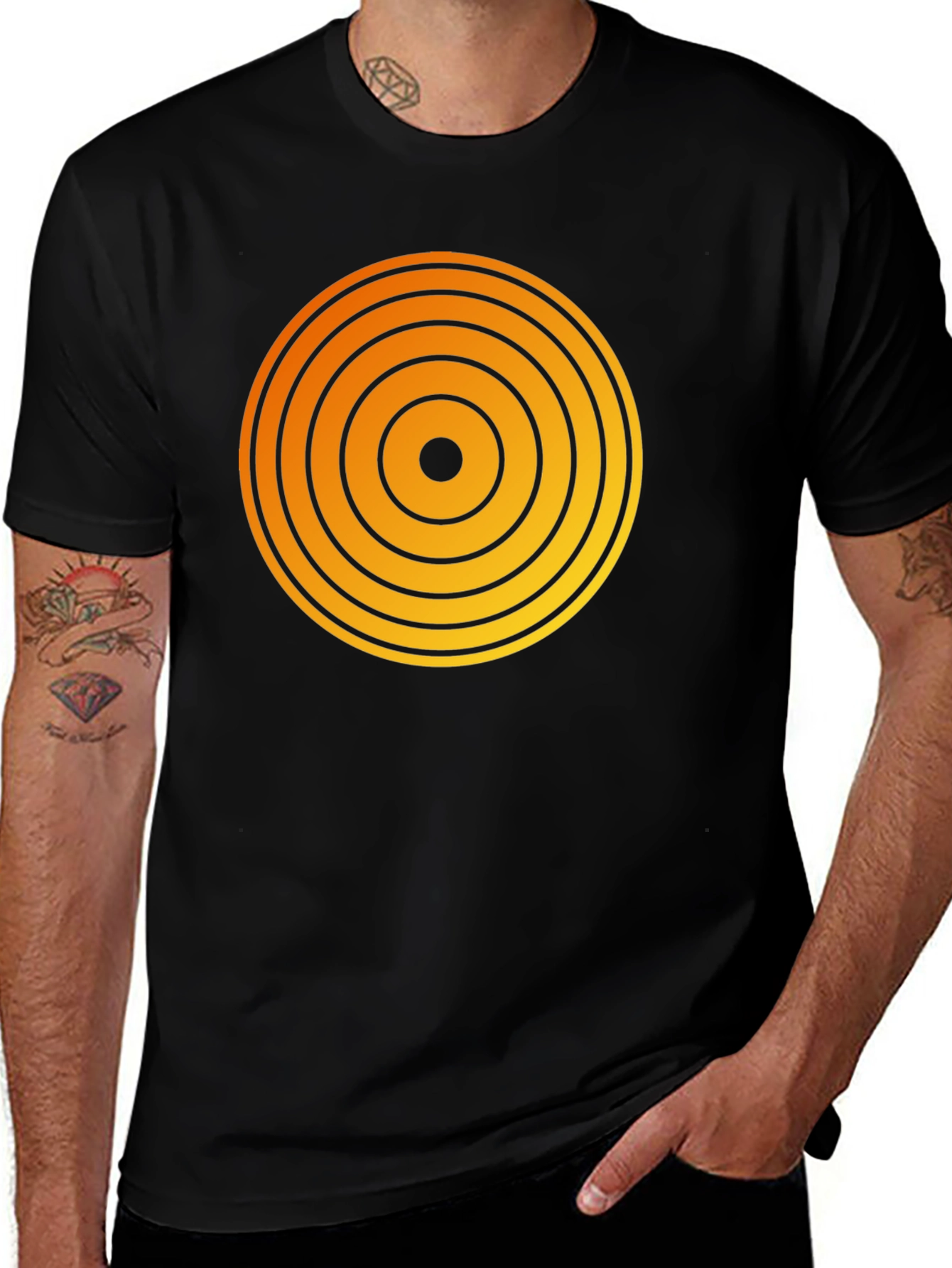 Variant 7 of Retro Target Graphic Tee - Black Cotton Blend